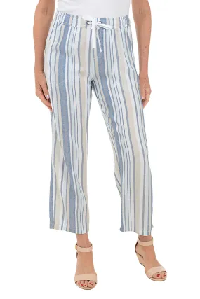 Natural Blue Striped Linen Blend Pant UVProtection Perfect Design