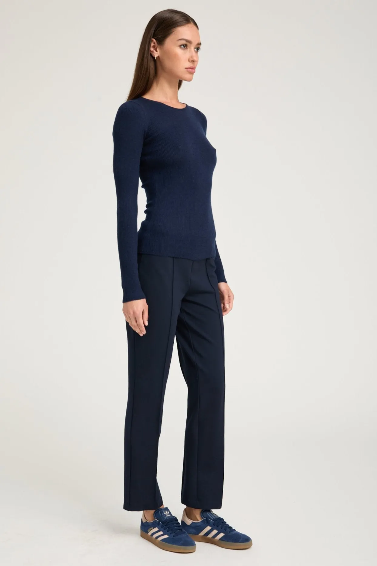 Navy Casanova Sophia Leggings with Pintucks Everyday Layer