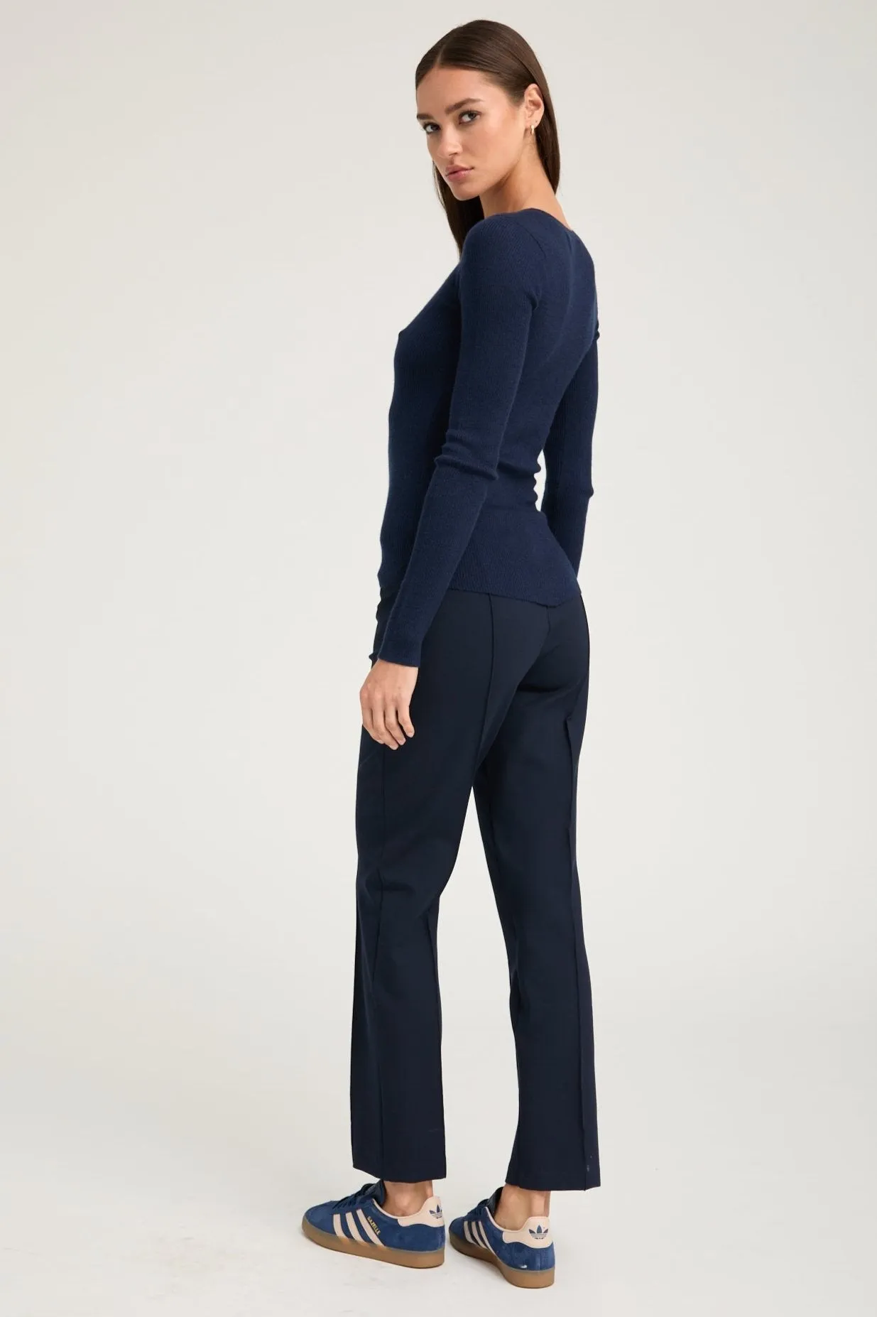 Navy Casanova Sophia Leggings with Pintucks RuggedDurability