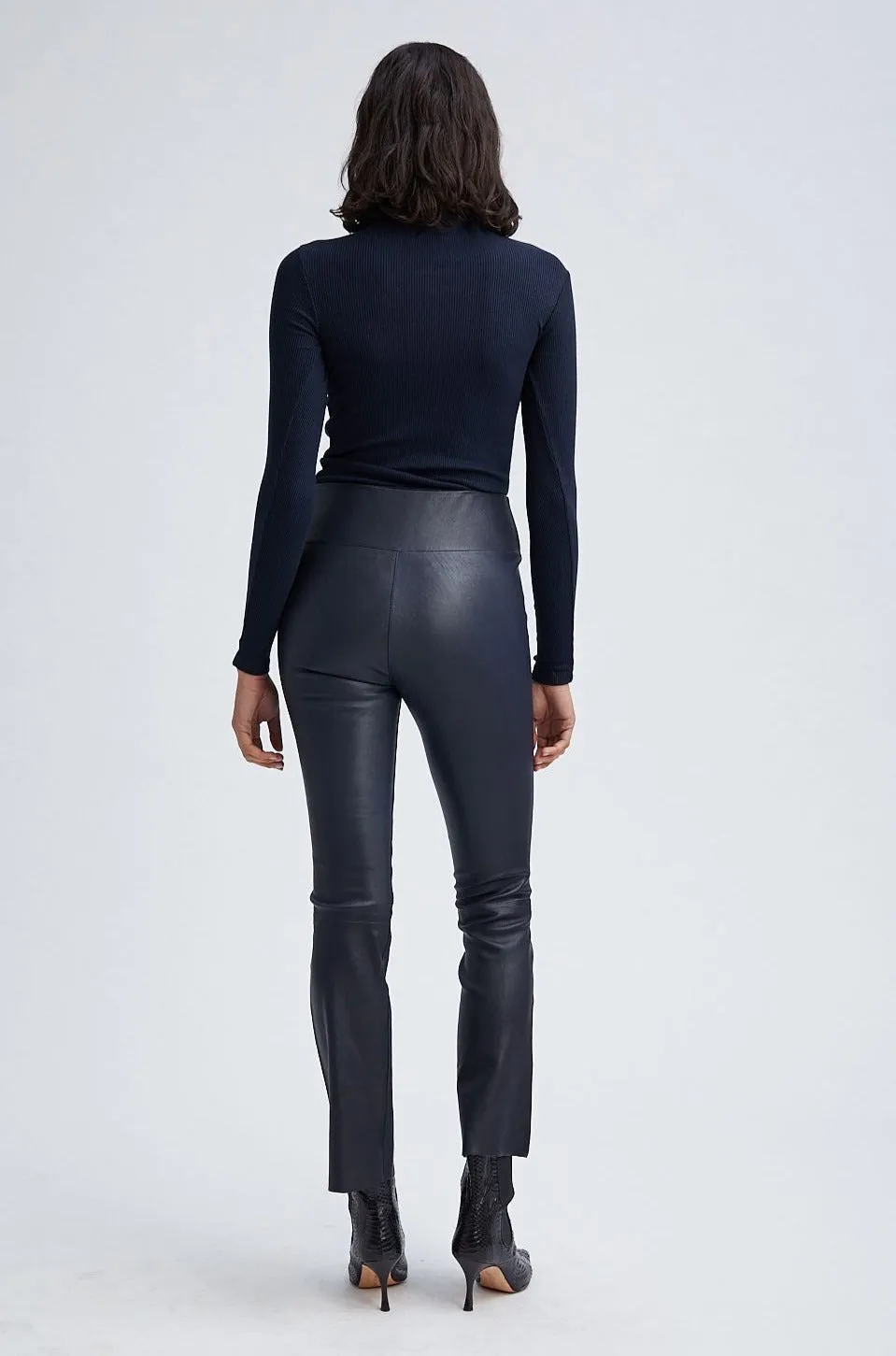 Navy Rib Long Sleeve Turtleneck TwoToneEffect RelaxedSilhouette