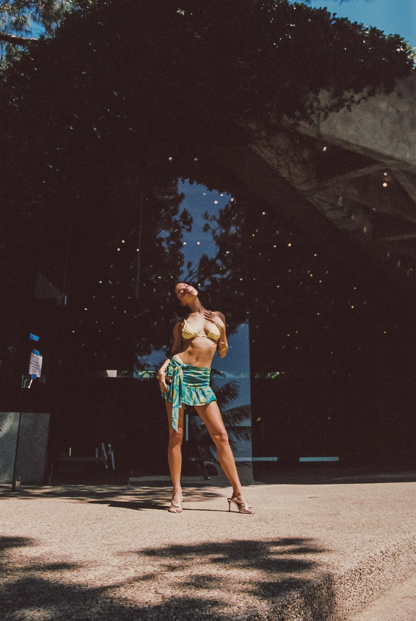 Striped Design Wrap Closure Skye Mini Skirt Chiffon - Cannes