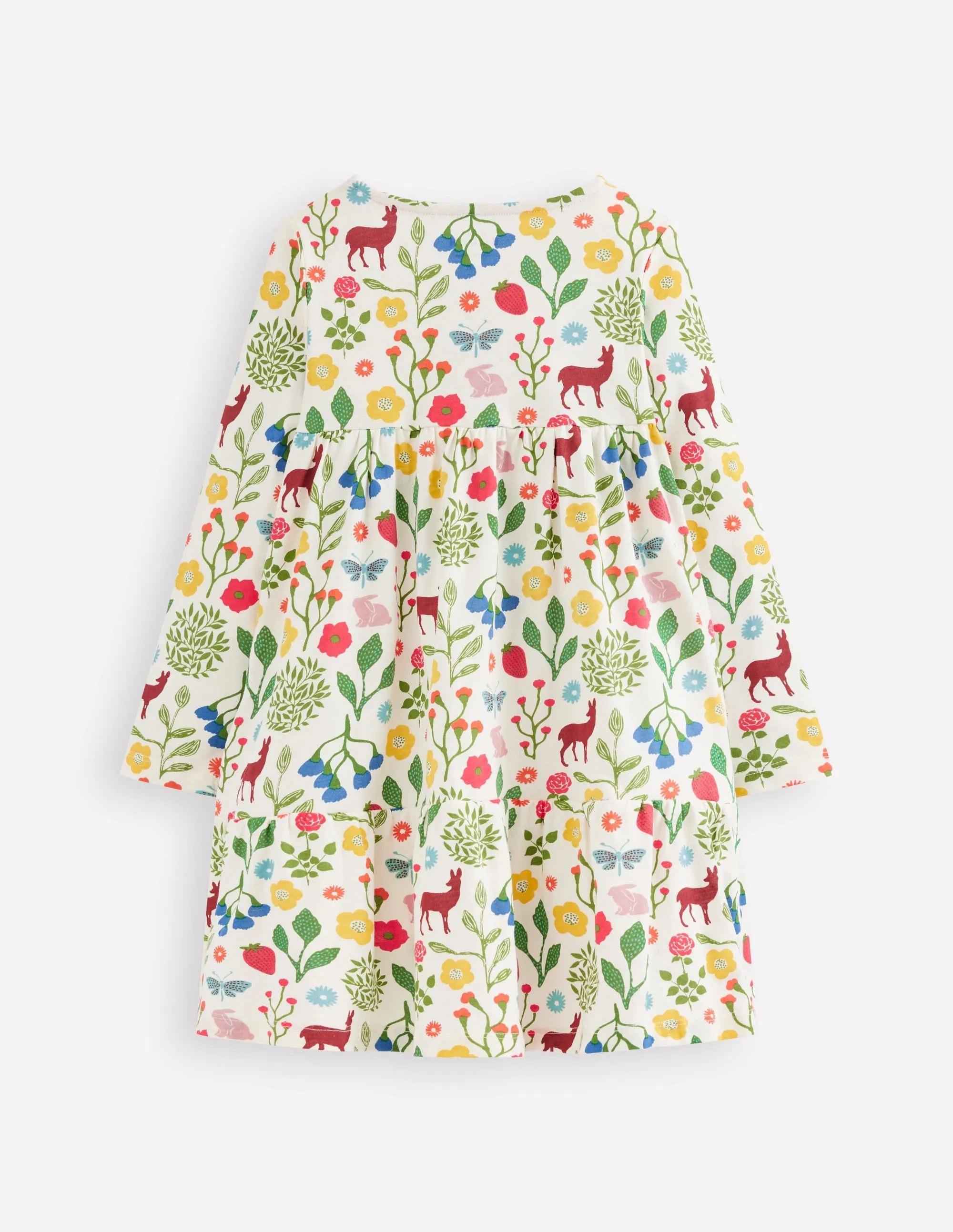 Easy Mood Ariel Long Sleeve Twirly Dress-Soft Ivory Woodland Walk