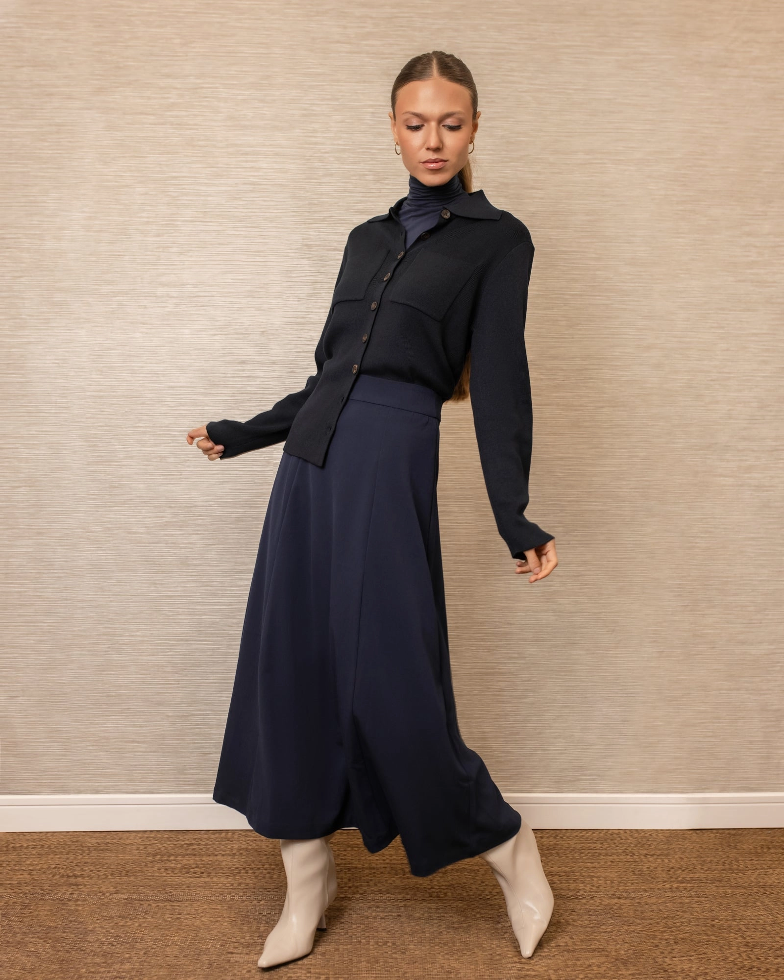 Basic Layers Nini Flared Skirt | Navy