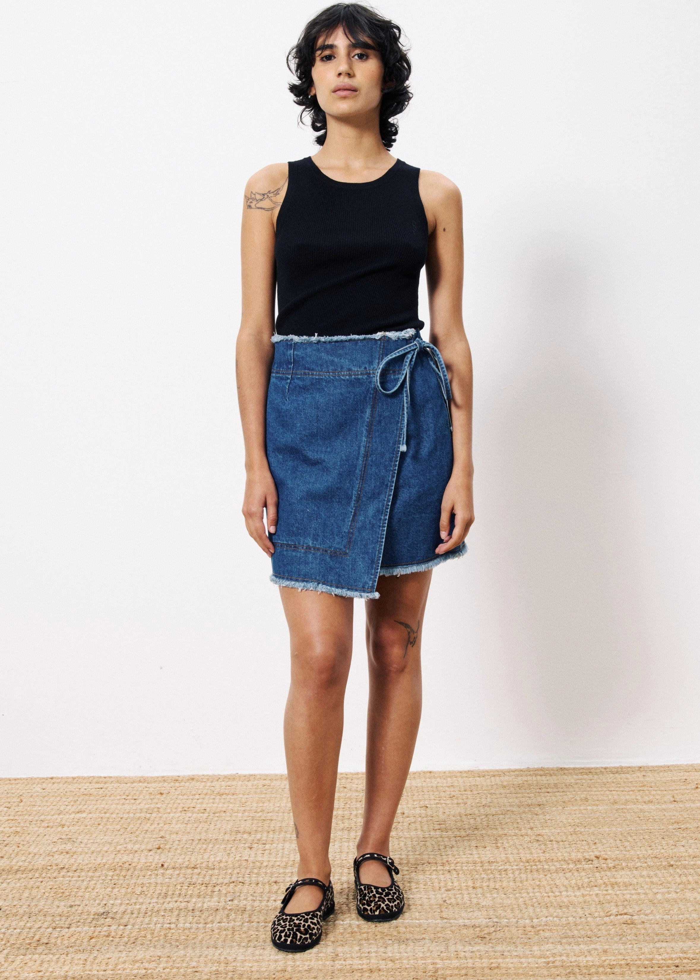 Vintage Wash NISE BLUE JEAN MINI SKIRT
