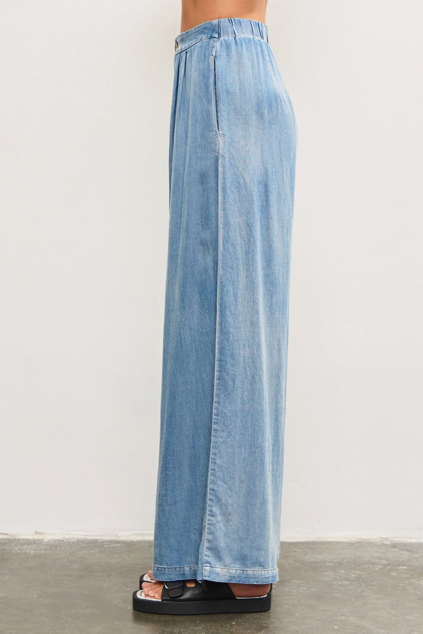 Office Friendly NonIrritatingSeams MADDIE DENIM WIDE-LEG PANTS