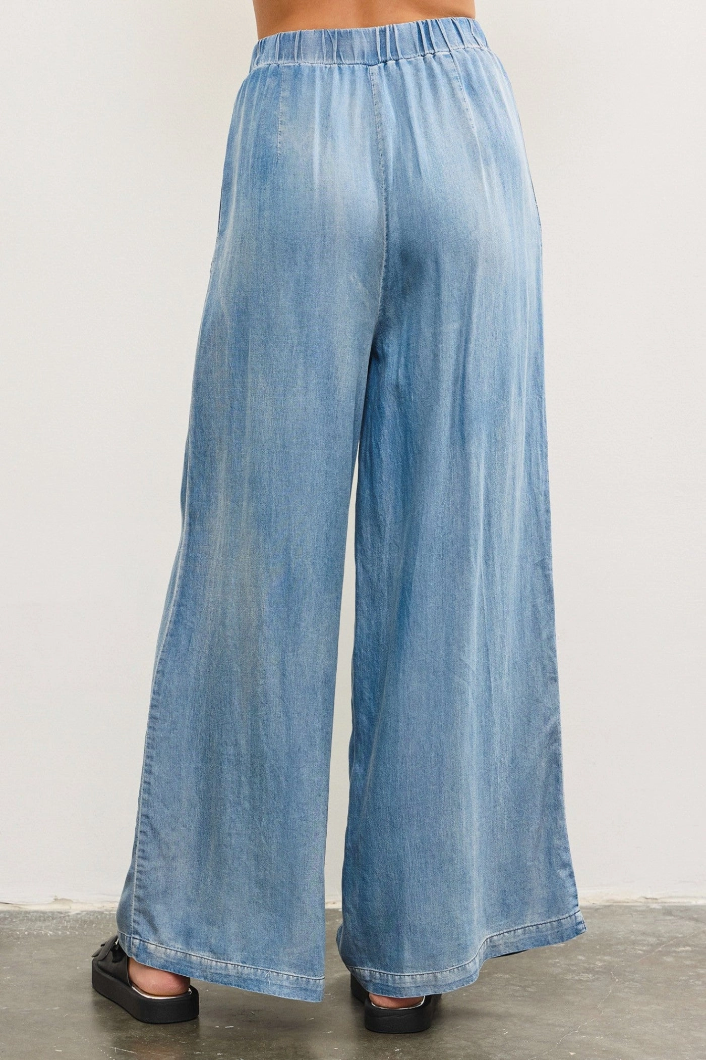 Durable Fabric MADDIE DENIM WIDE-LEG PANTS