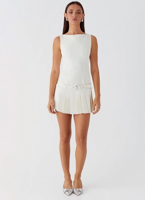 No More Excuses Belt Mini Dress - Ivory