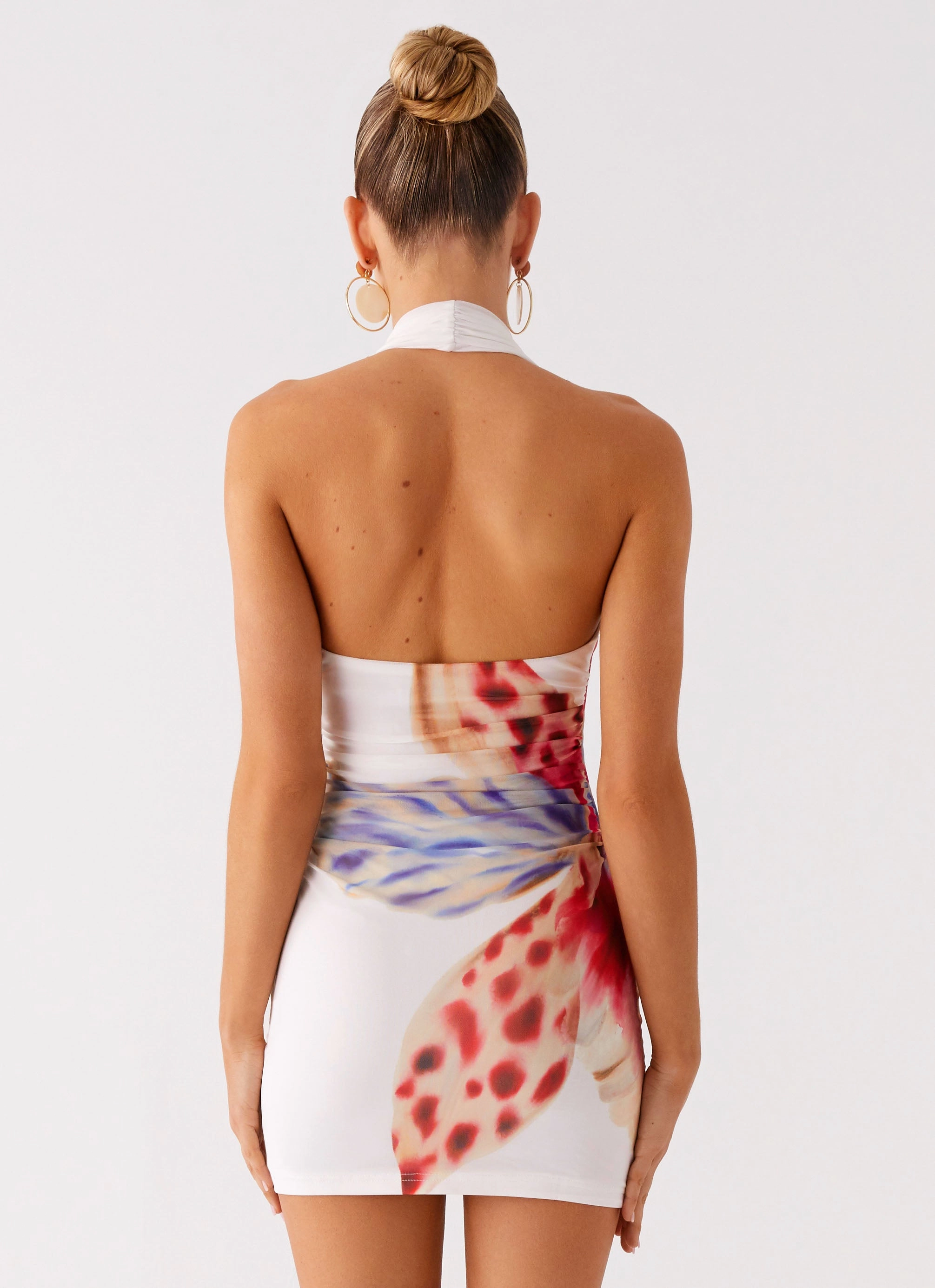 No Time Mini Dress - White Sea Bloom