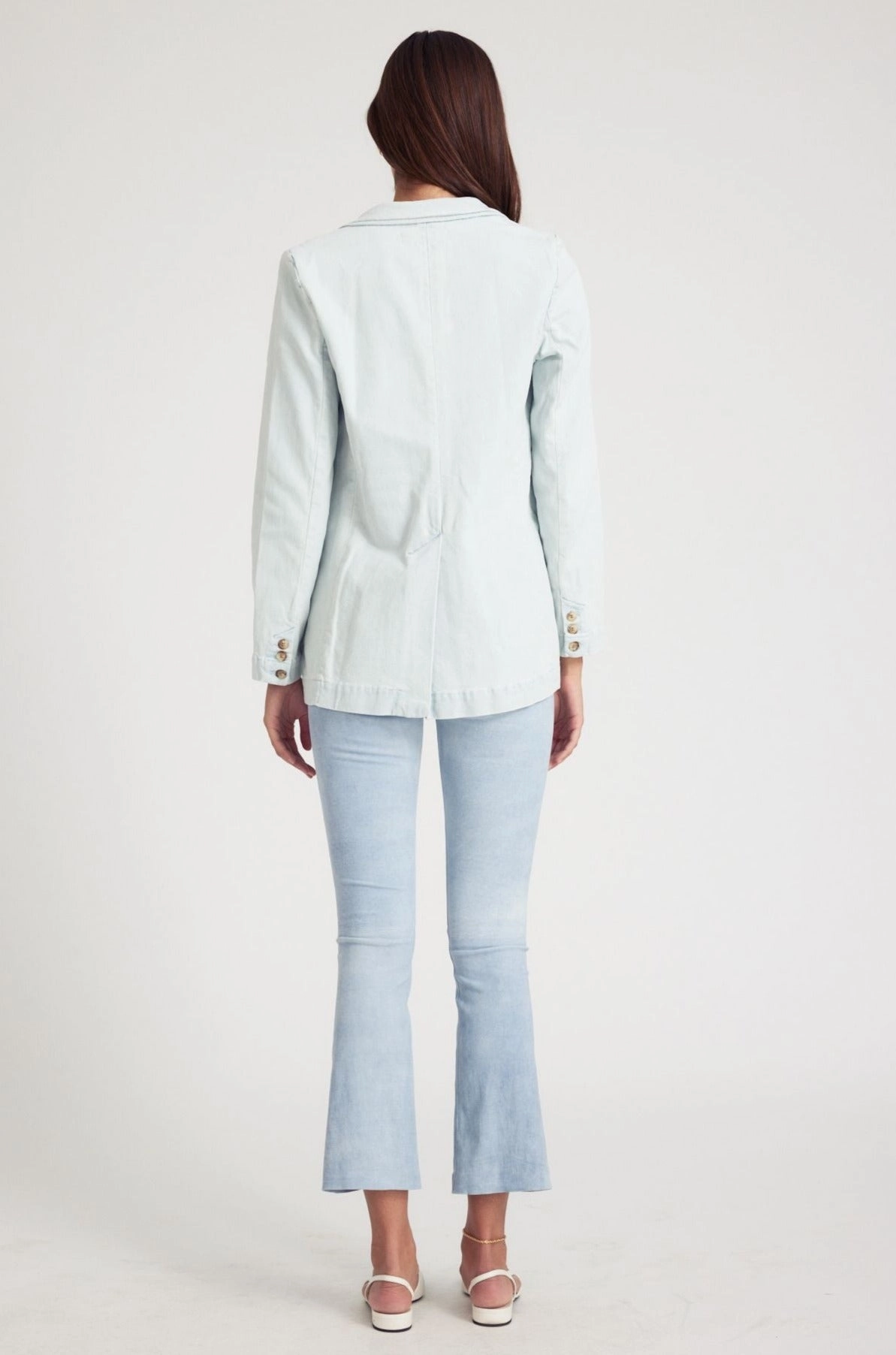 Double Needle Stitching Ergonomic Pattern Design Bruni Denim Blazer