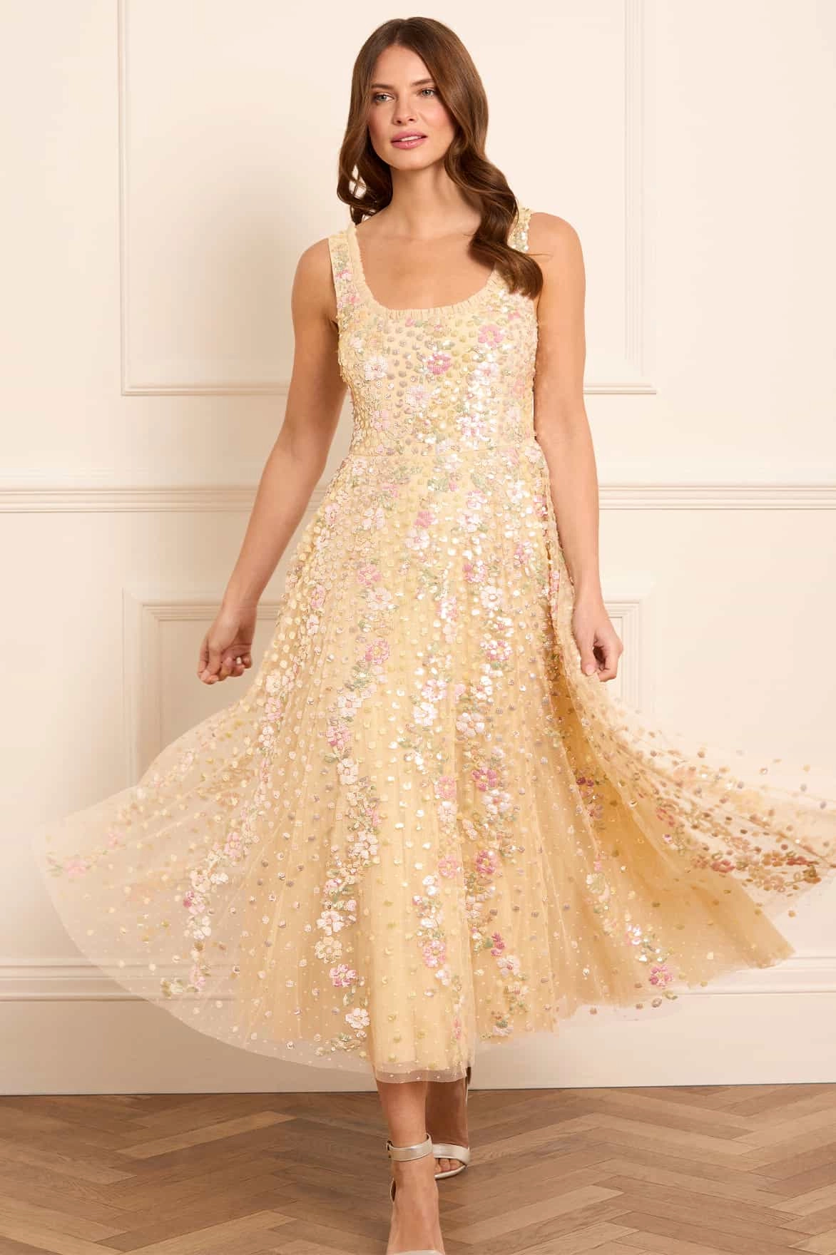 Everyday Wear Confetti Scoop Neck Ballerina Dress