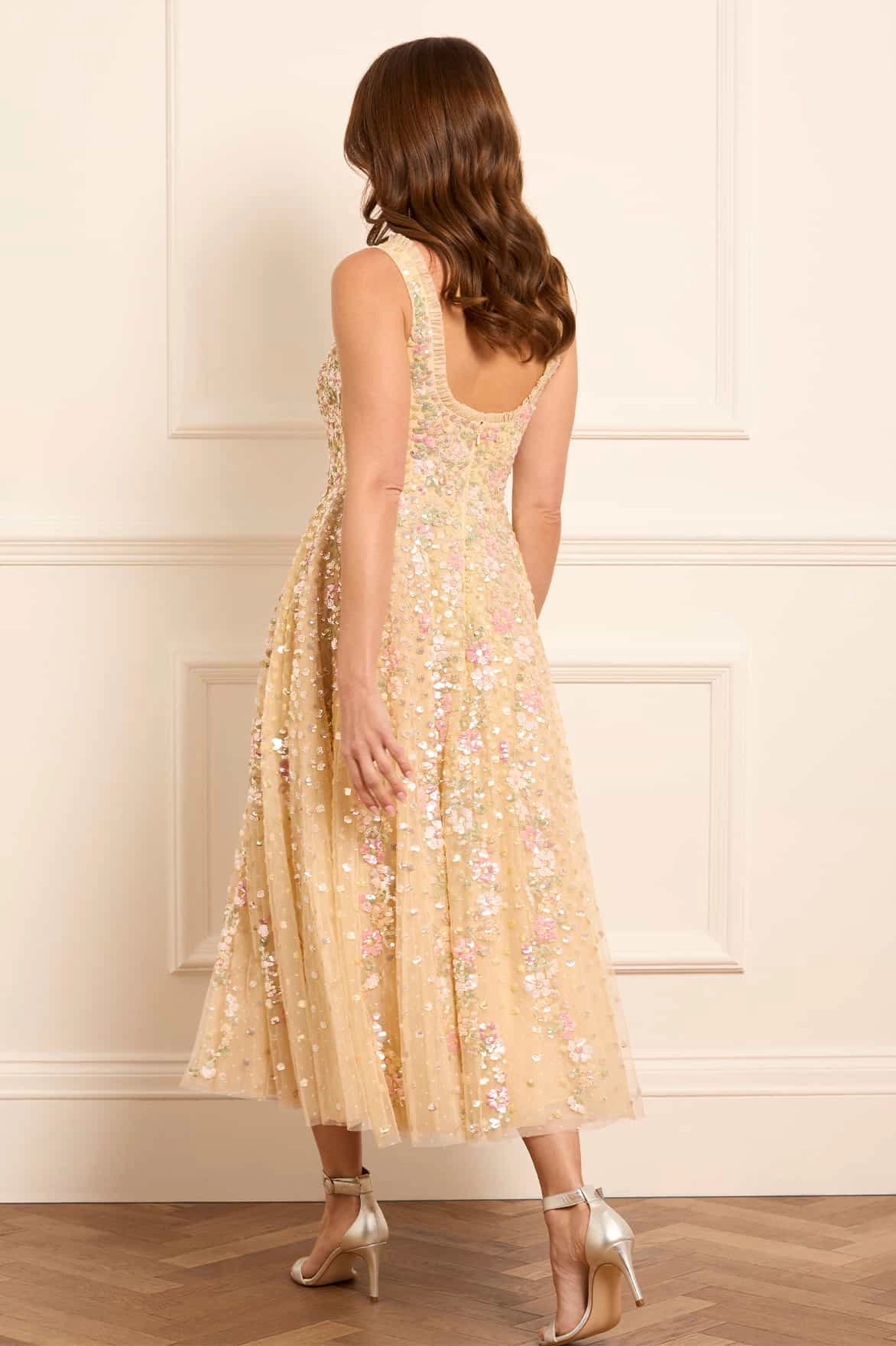 Social Ease Confetti Scoop Neck Ballerina Dress