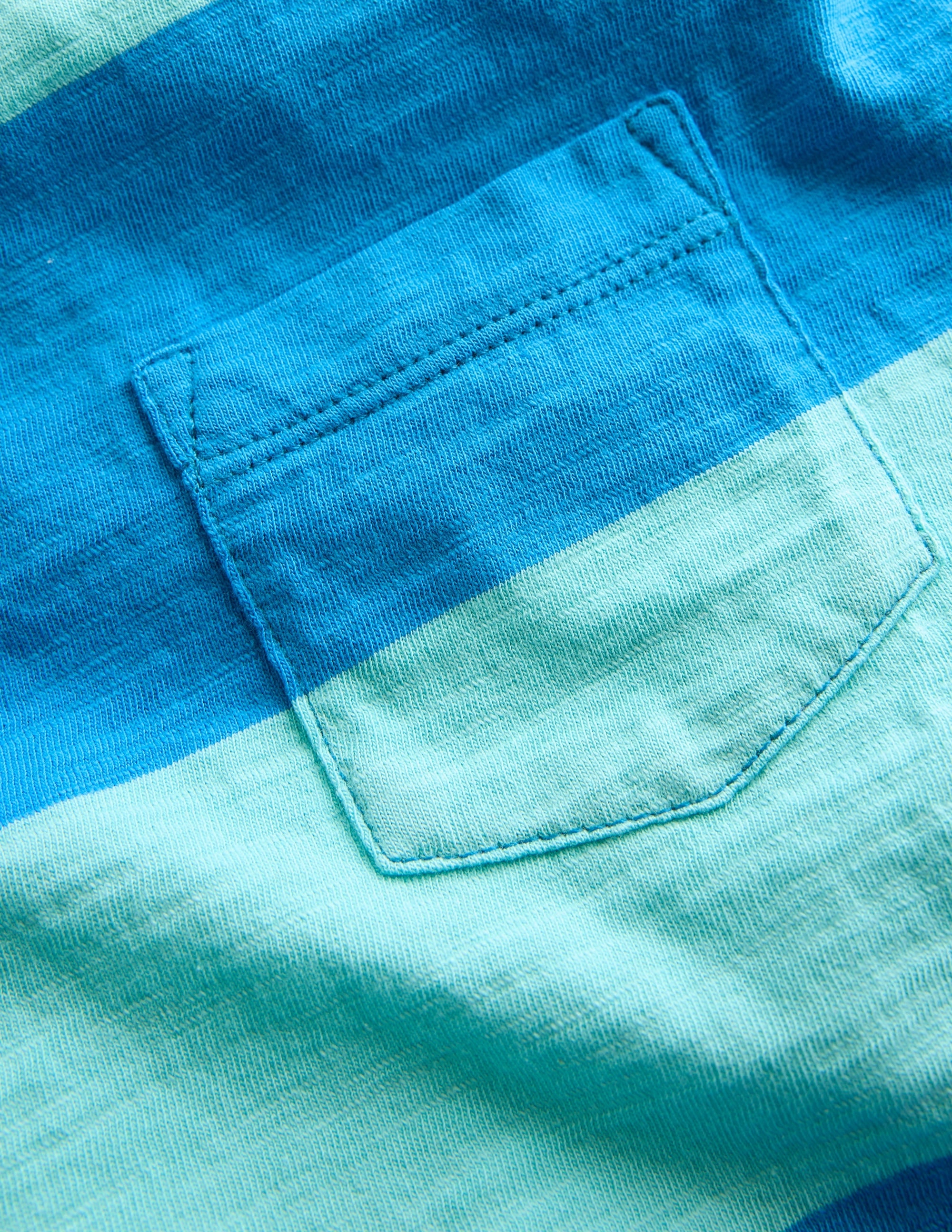 Everyday Short Sleeve T-Shirt-Barbados Beach/Indigo Bunting Stretch Blouse Loose Blouse