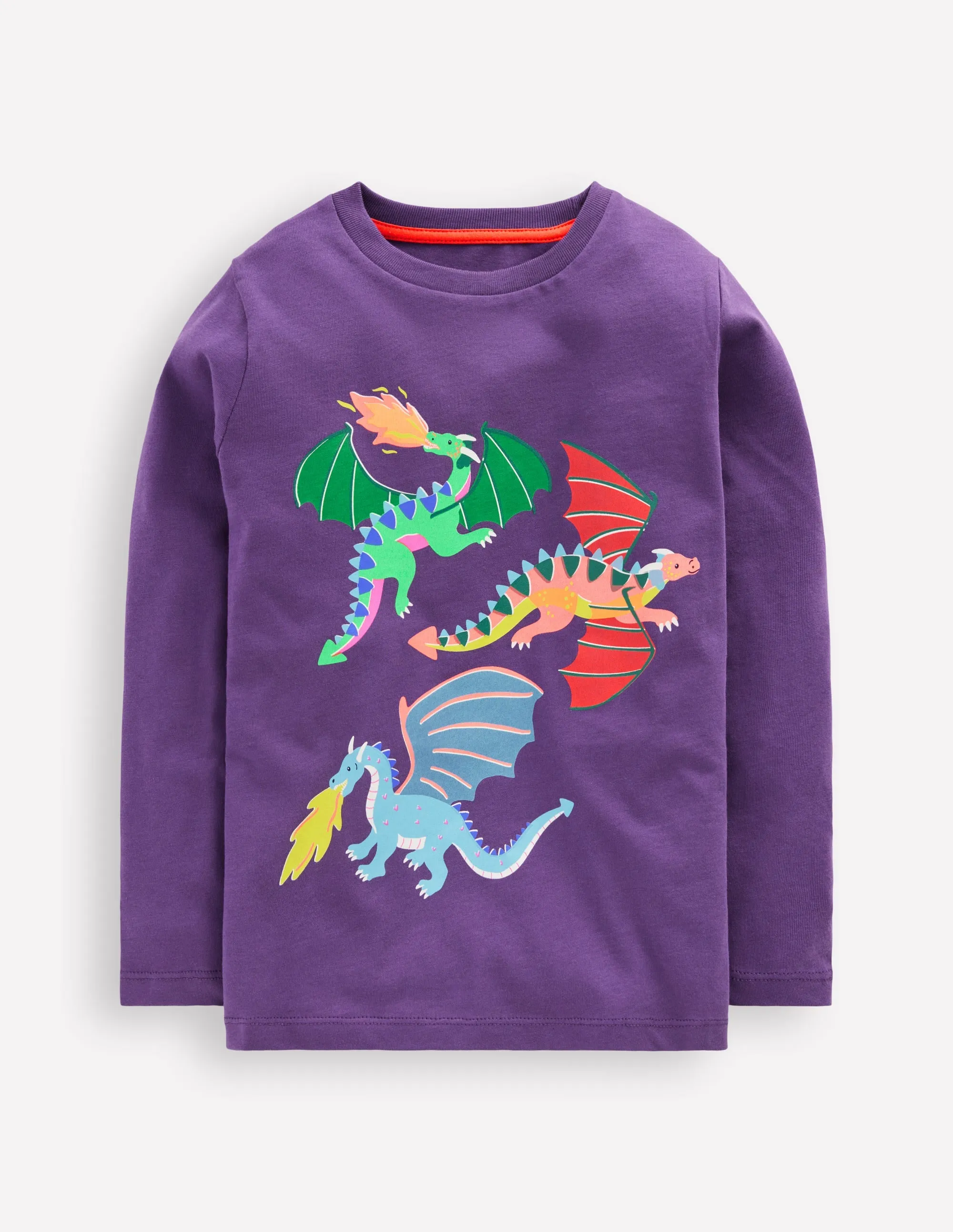 Long Sleeve Riso T-shirt-Mystic Purple Dragons SelfFabric Binding Bonded Seam Innovation