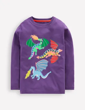 Long Sleeve Riso T-shirt-Mystic Purple Dragons NonToxic Certification Heat Regulating Fabric