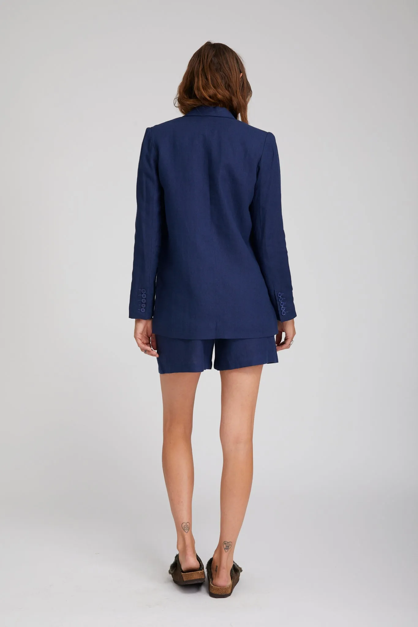 Abrasion resistant Navy Linen Blazer