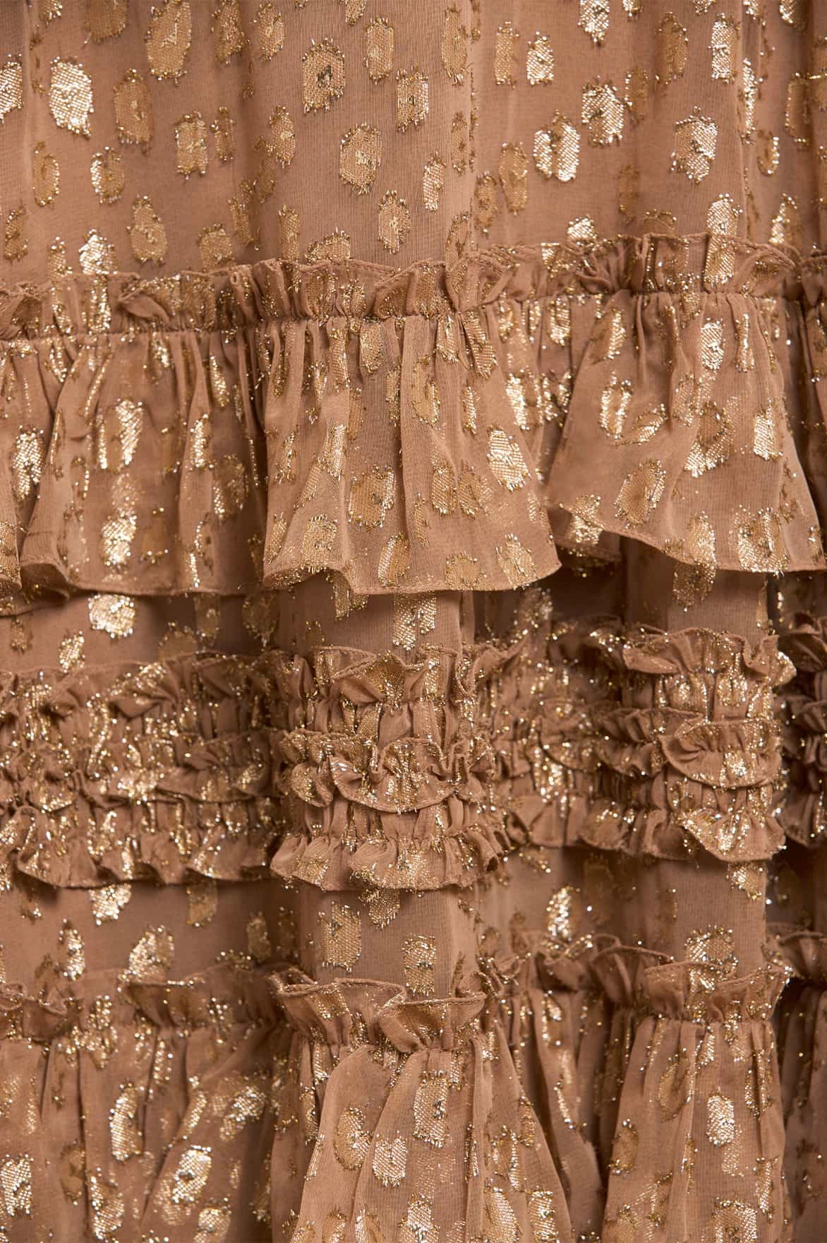 Layered Texture Practical work-to-play piece Odelle Lurex Round Neck Ankle Gown