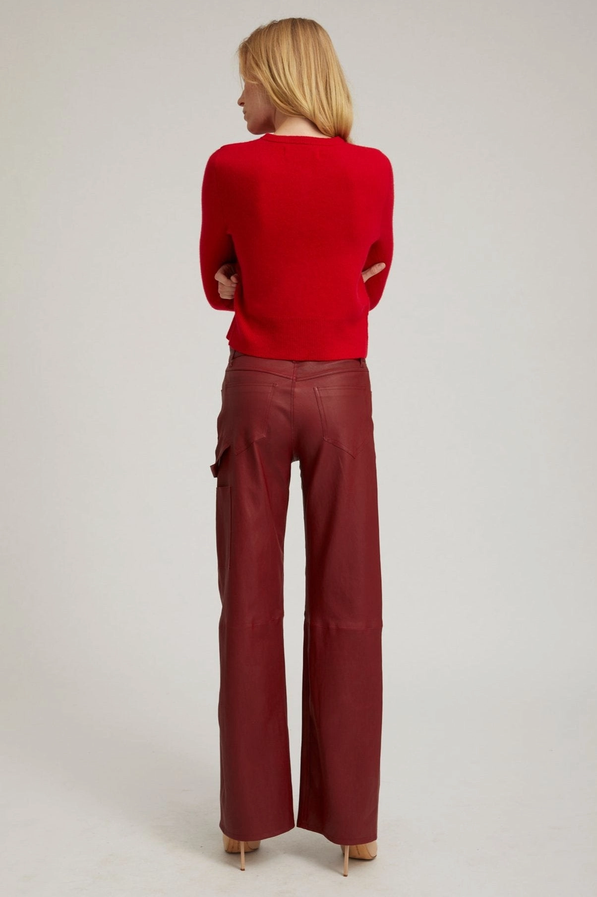 NonRestrictive Fit Red Cashmere Baby Cardigan