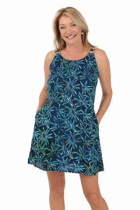 Flatlock Seams UniversalFit Leaves Annie Ringed Strap Cover-Up Dress