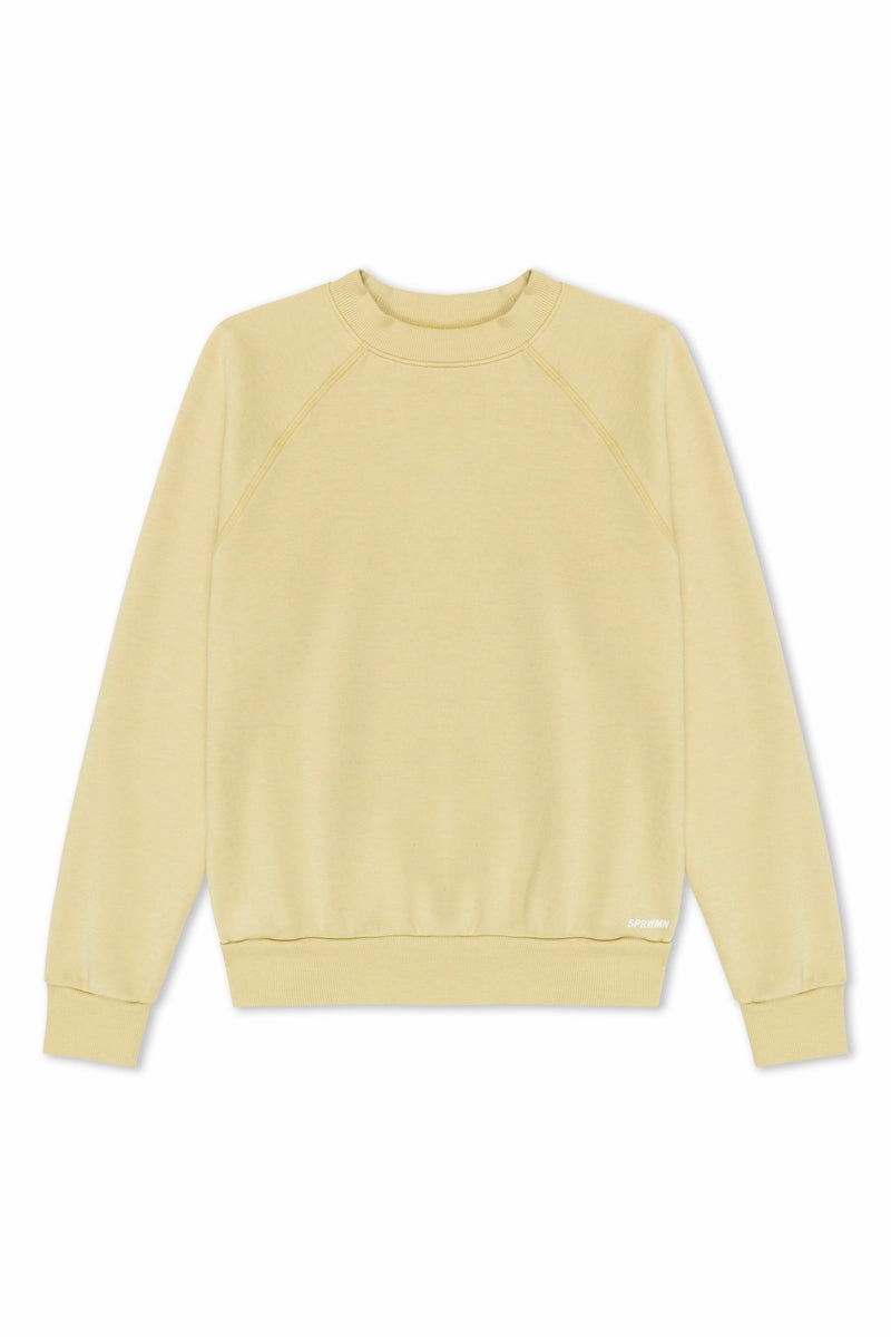 Pistachio Shrunken Raglan Sweatshirt Reinforced Shoulder Panels Multi Way Adjustable Fit