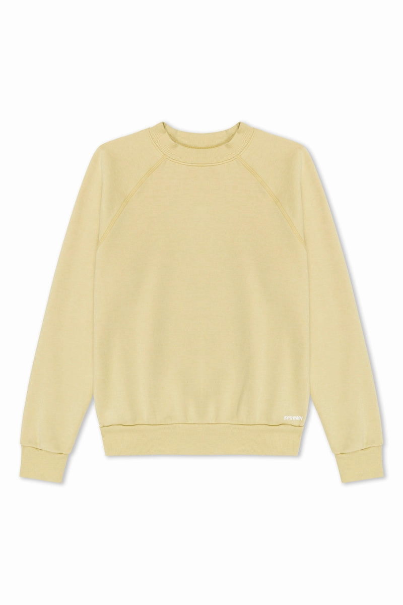 Pistachio Shrunken Raglan Sweatshirt Durable Chainstitch AntiPilling