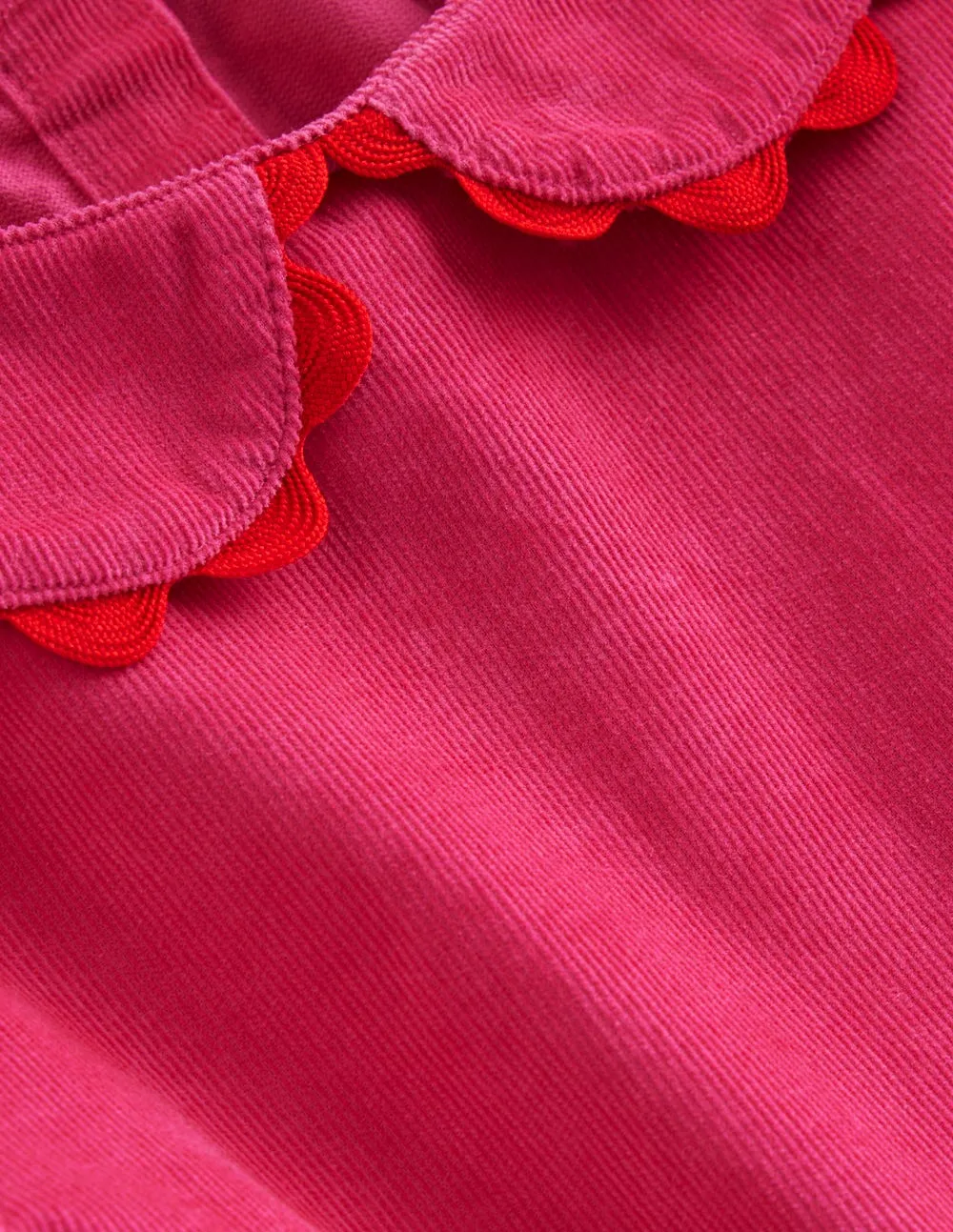 Cord Ric Rac Trim Dress-Raspberry Pink Stain-Guard-Finish AntiPillTreatment