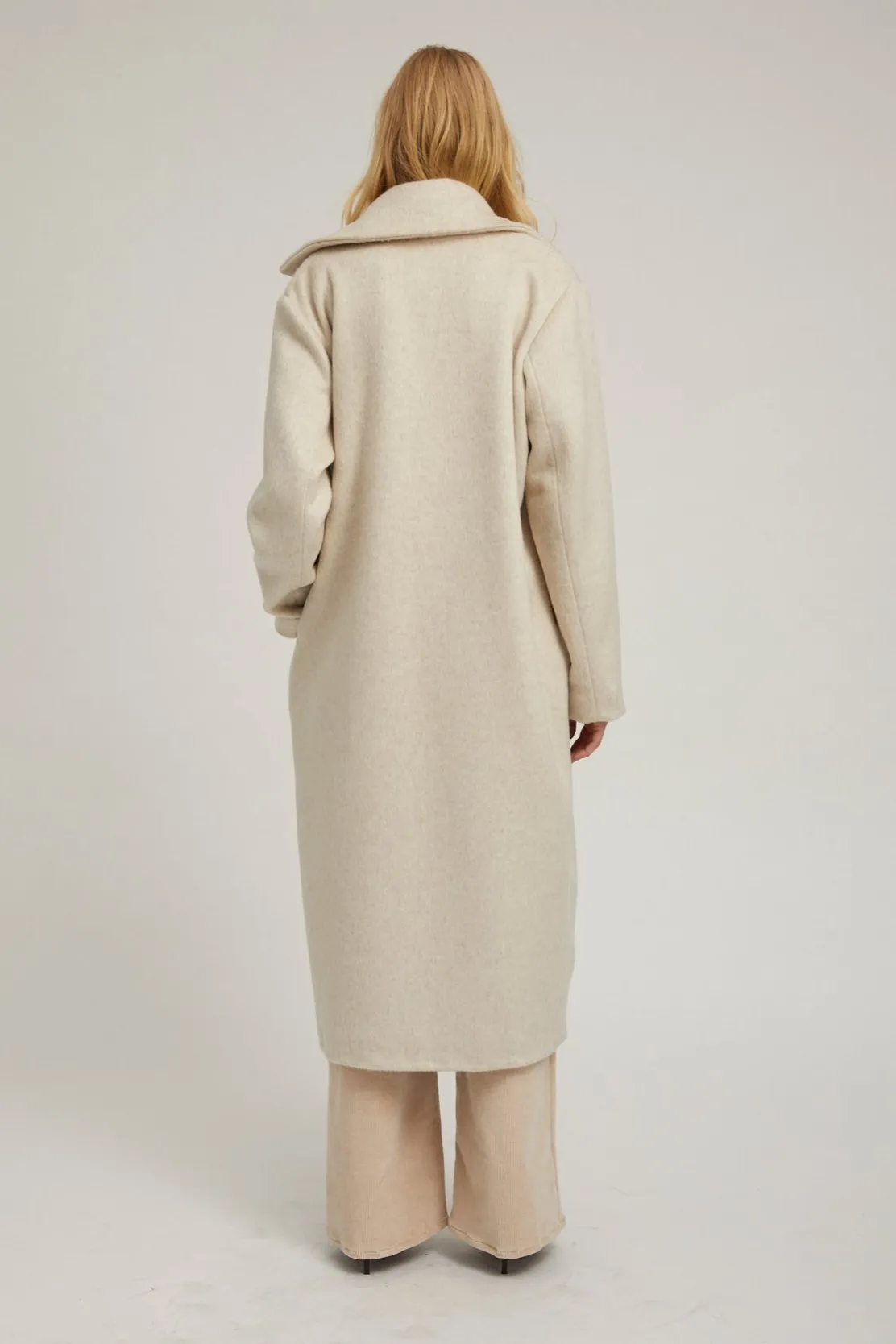 Sun Protection Fabric Thermo Regulating Fabric Off White Wool Cashmere Classic Coat