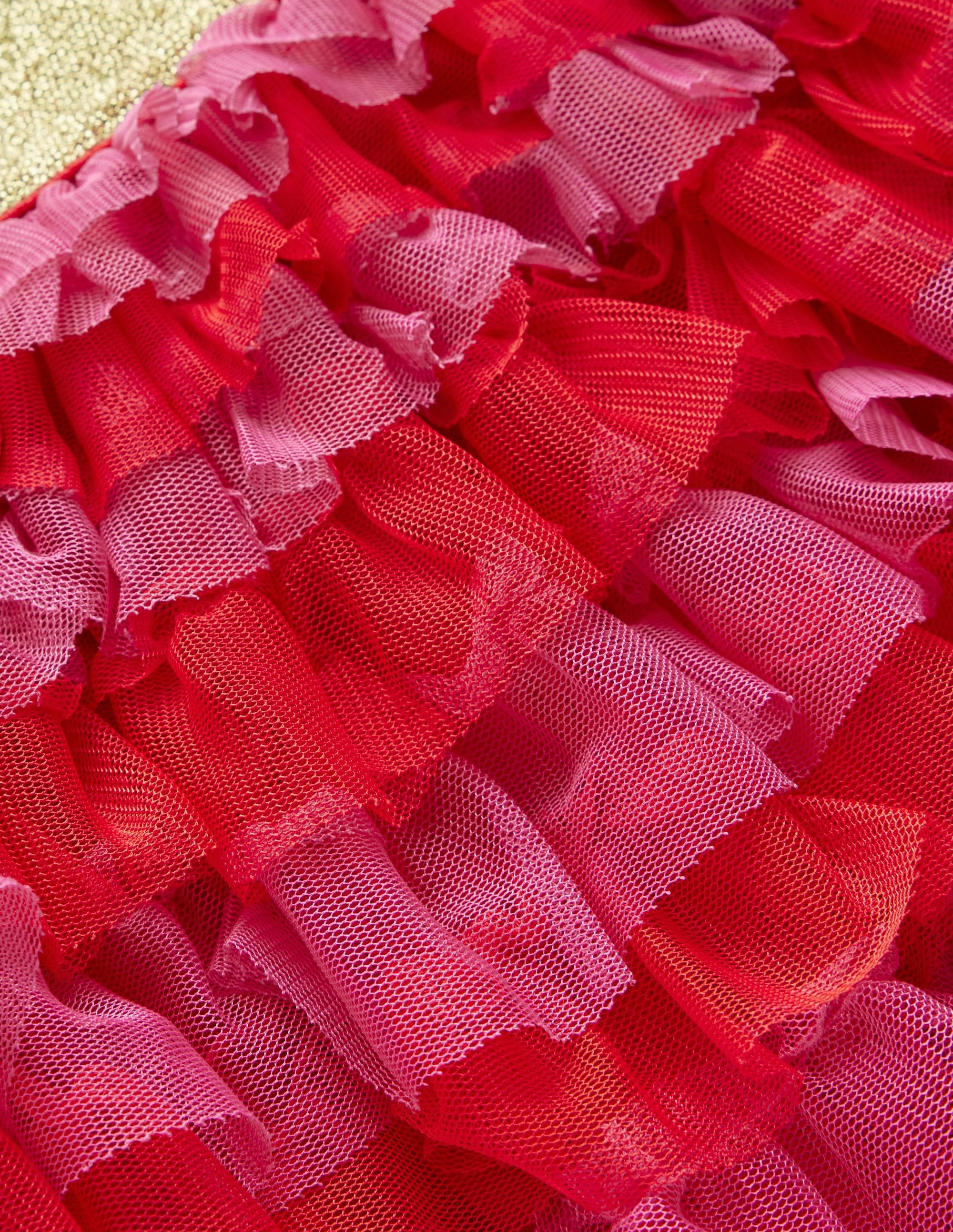 Push Button Closure Chill Mood Tiered Tulle Skirt-Raspberry Pink