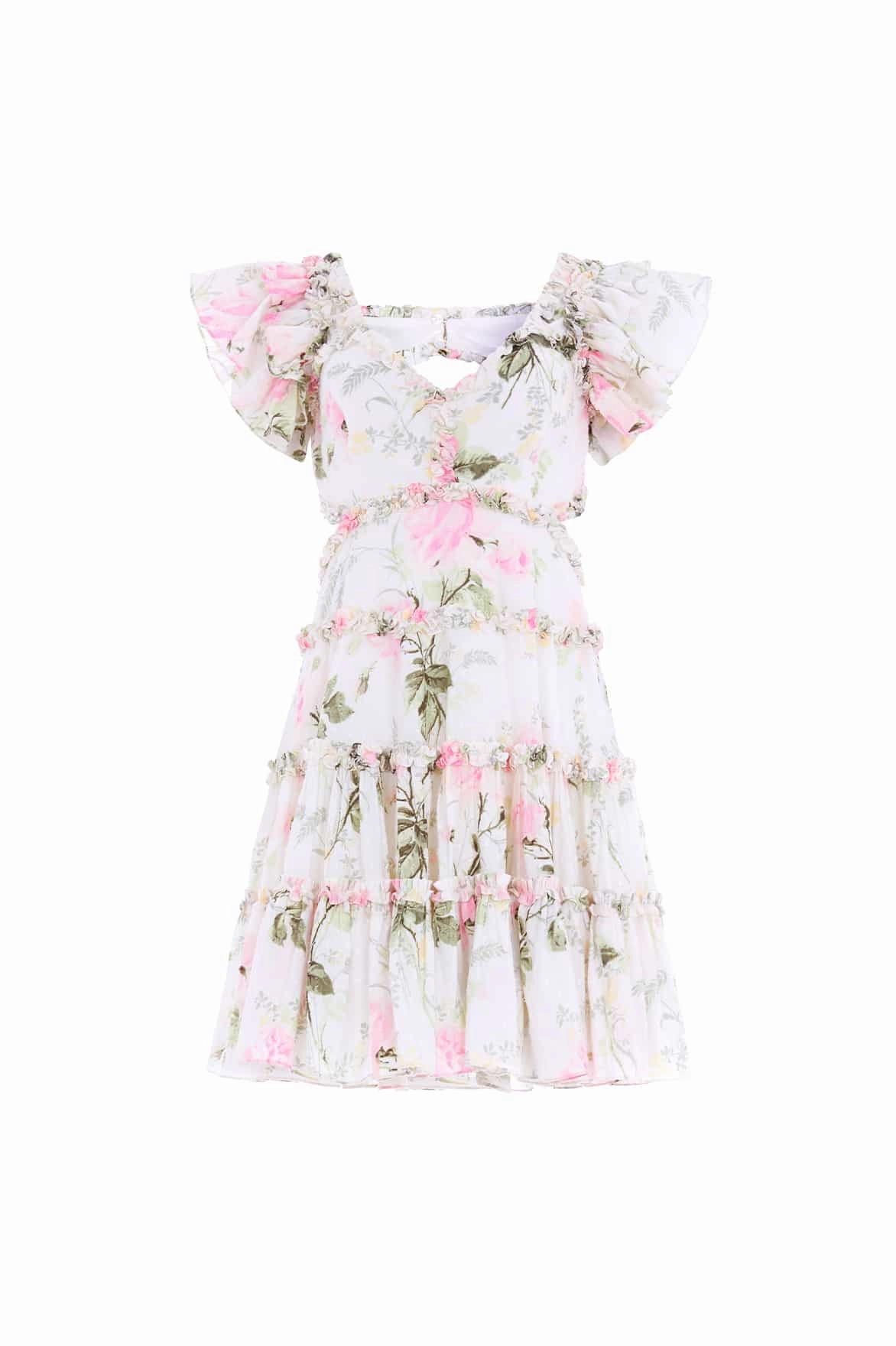 Travel Friendly Rose Cotton Backless Mini Dress