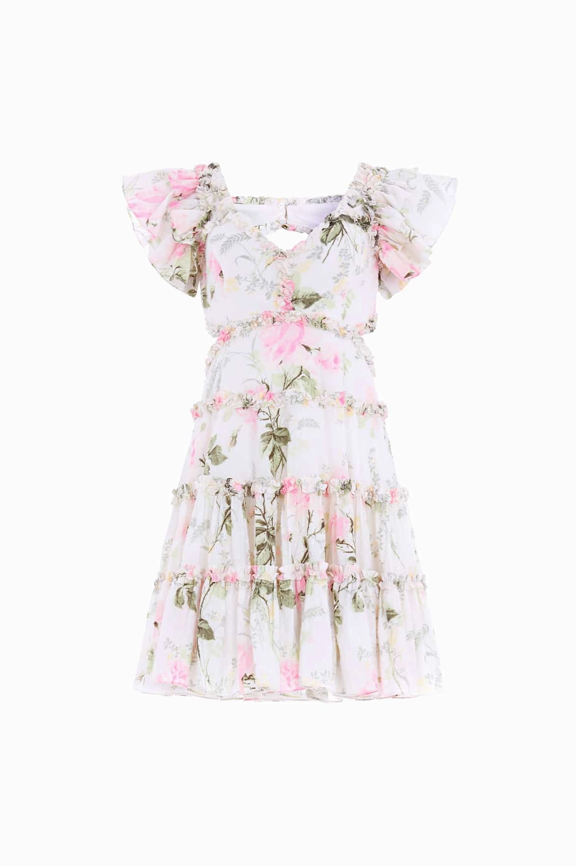 Rose Cotton Backless Mini Dress Sister Charm Comfortable and Chic