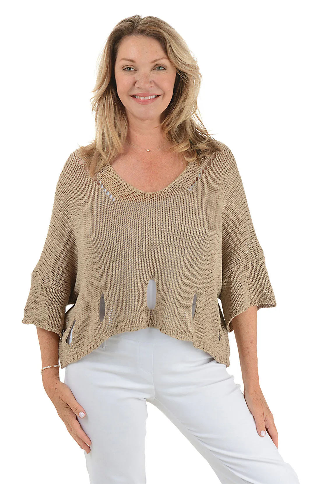 Summer Dress Open Knit Slouchy Sweater