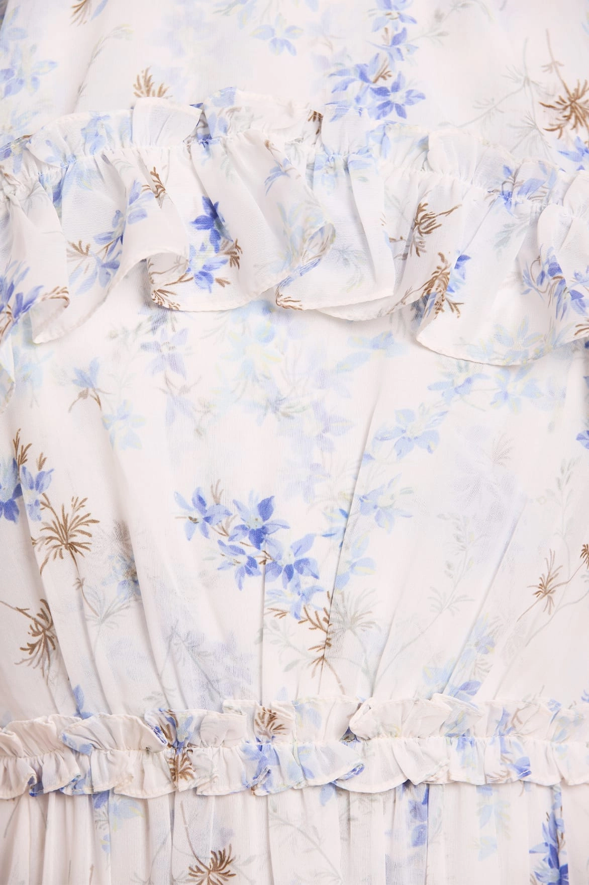 Layering Comfort Bold colors Ophelia Ditsy Harper Chiffon Cape Ankle Gown