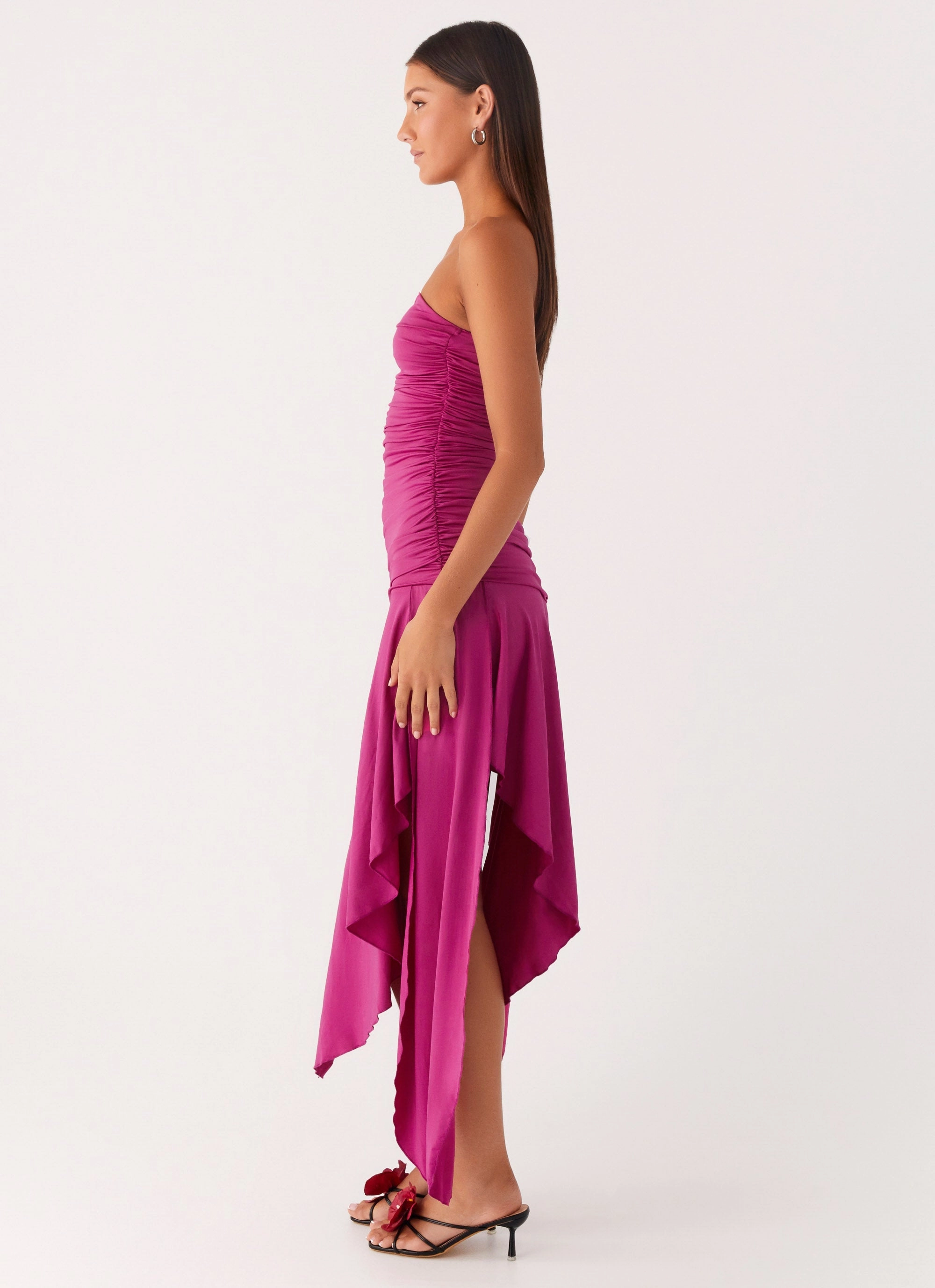 Ora Strapless Maxi Dress - Fuchsia