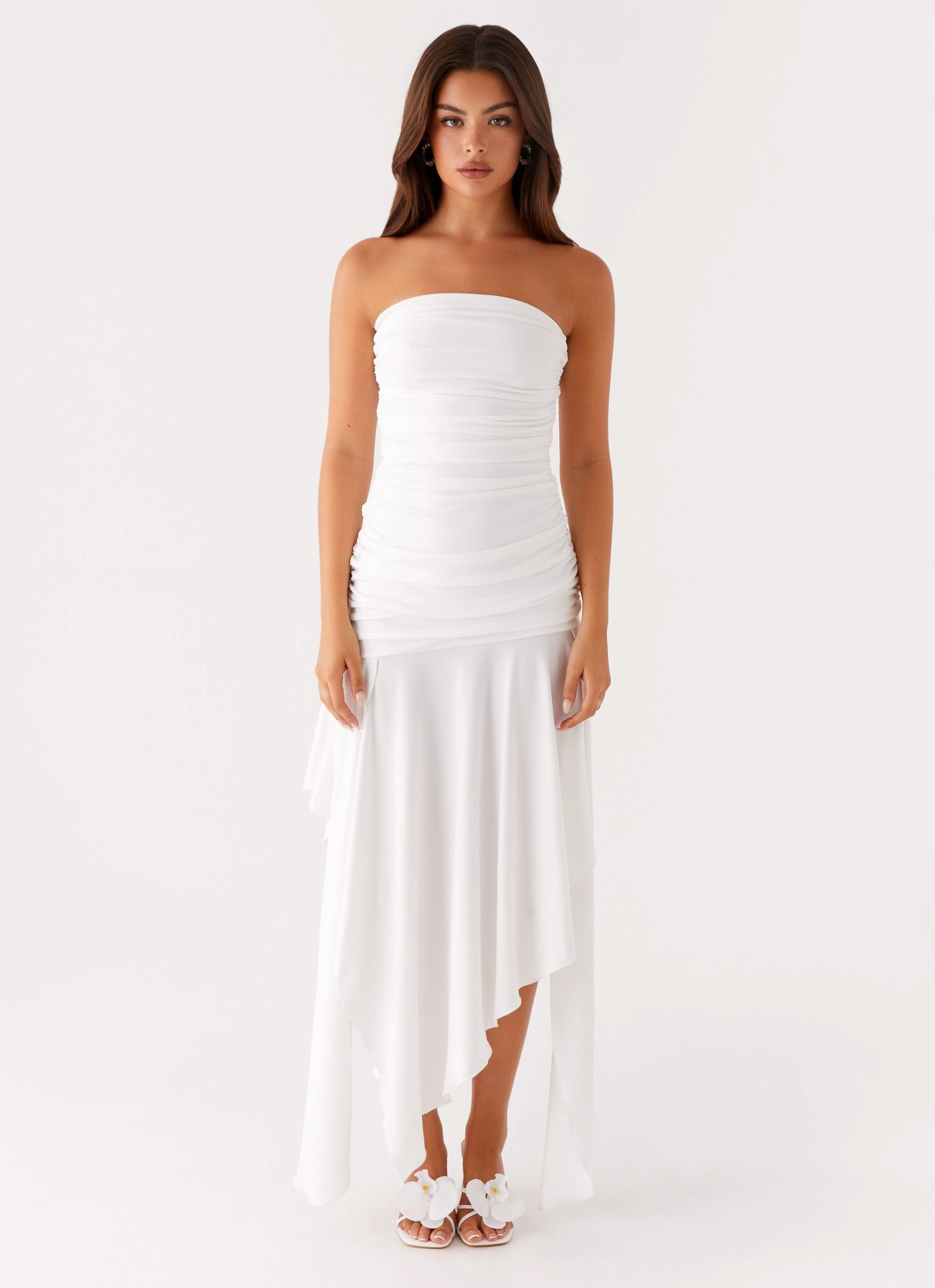 Ora Strapless Maxi Dress - White