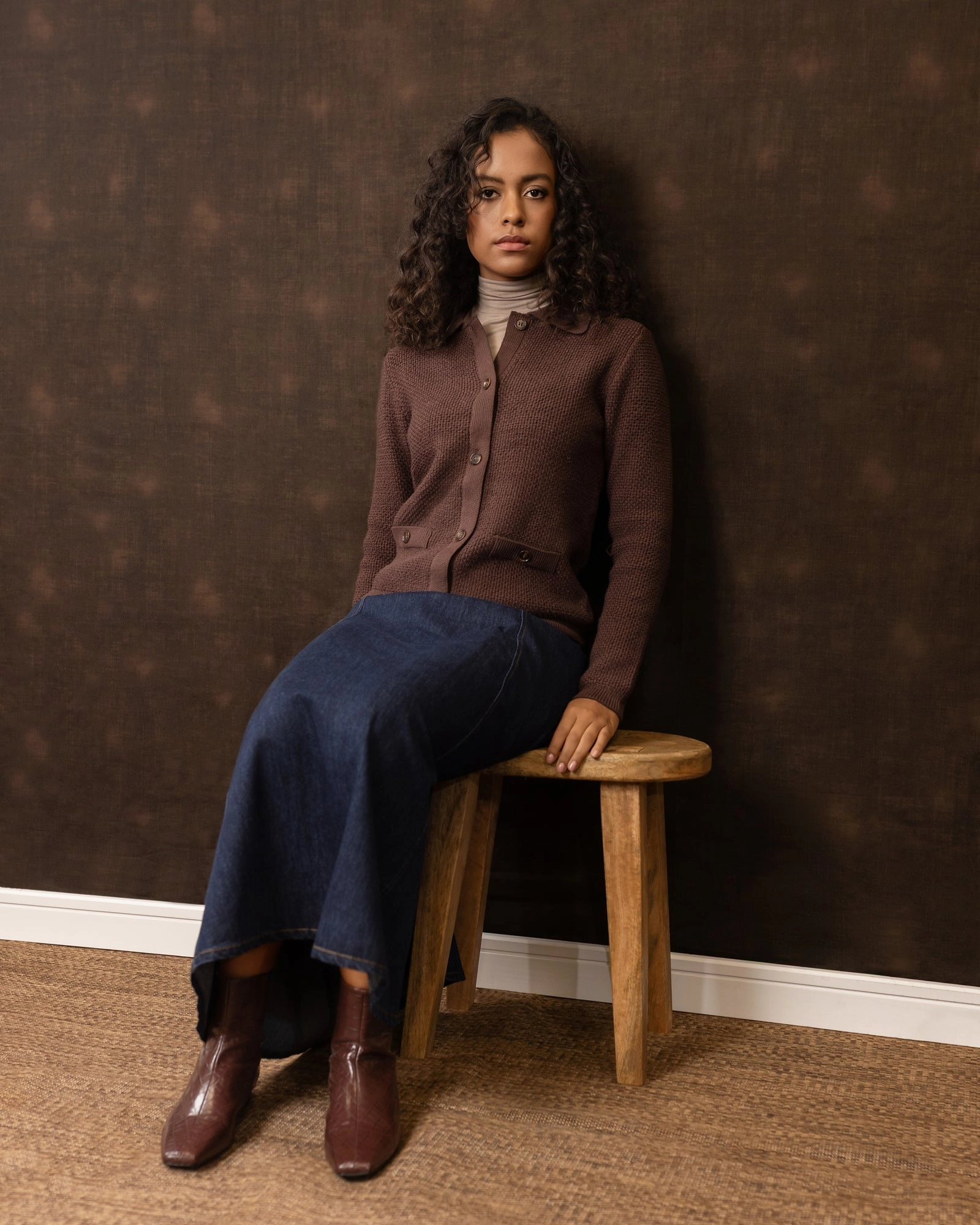 Jane Denim Skirt | Blue Print Mix Stretchy