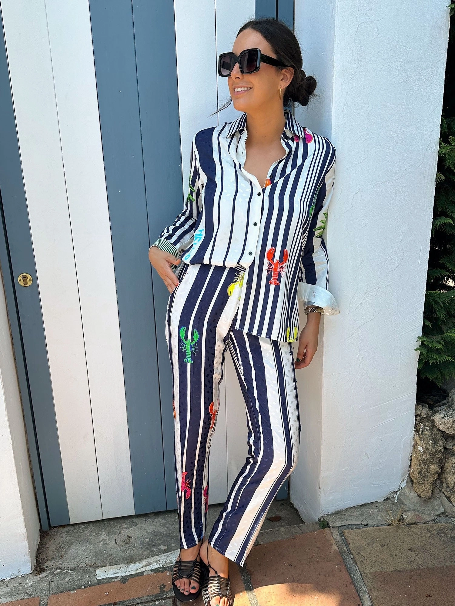 Ornella Pant in Patchwork Print Trendy Appeal