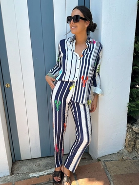 Ornella Pant in Patchwork Print Trendy Appeal