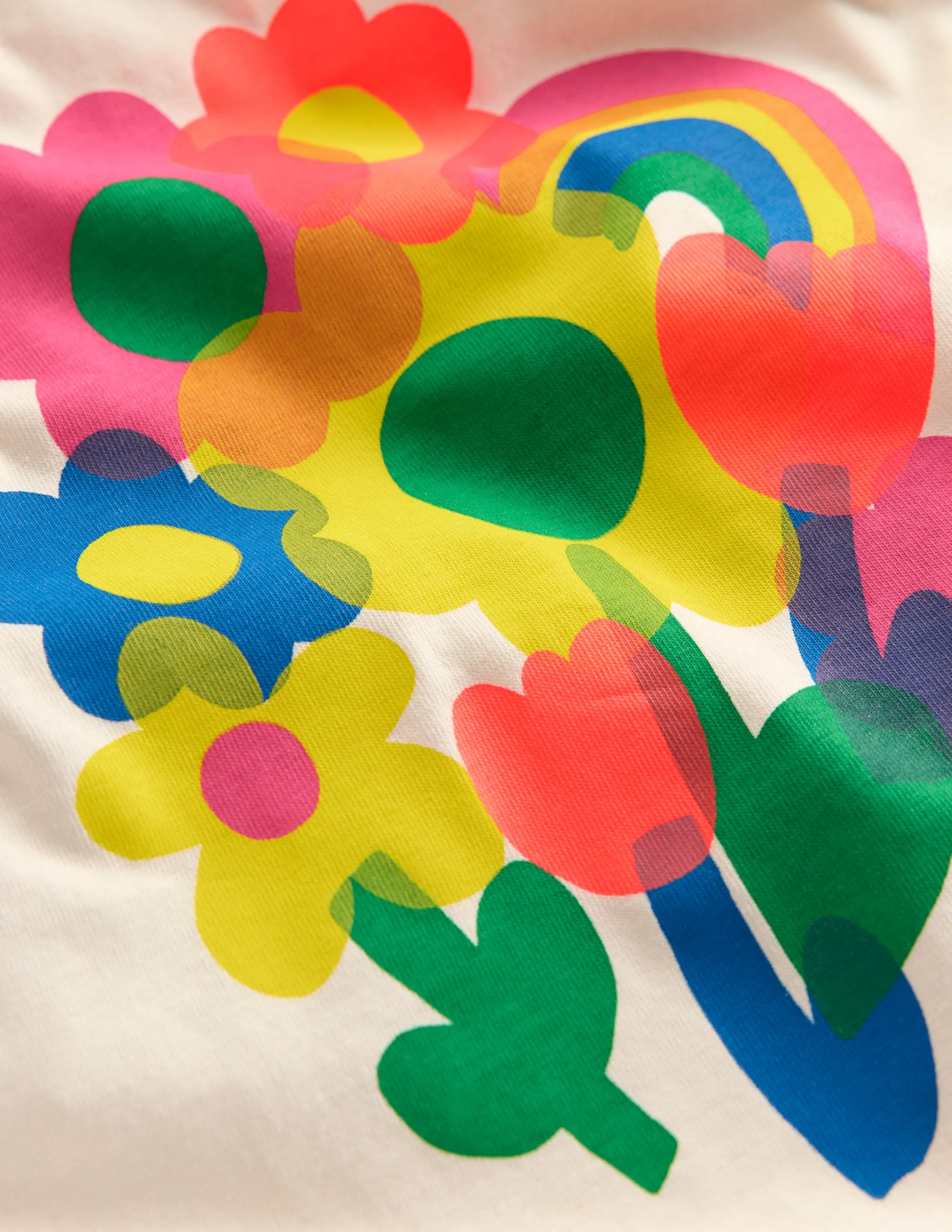 Comfortable Style Long Sleeve Riso T-Shirt-Soft Ivory Flowers