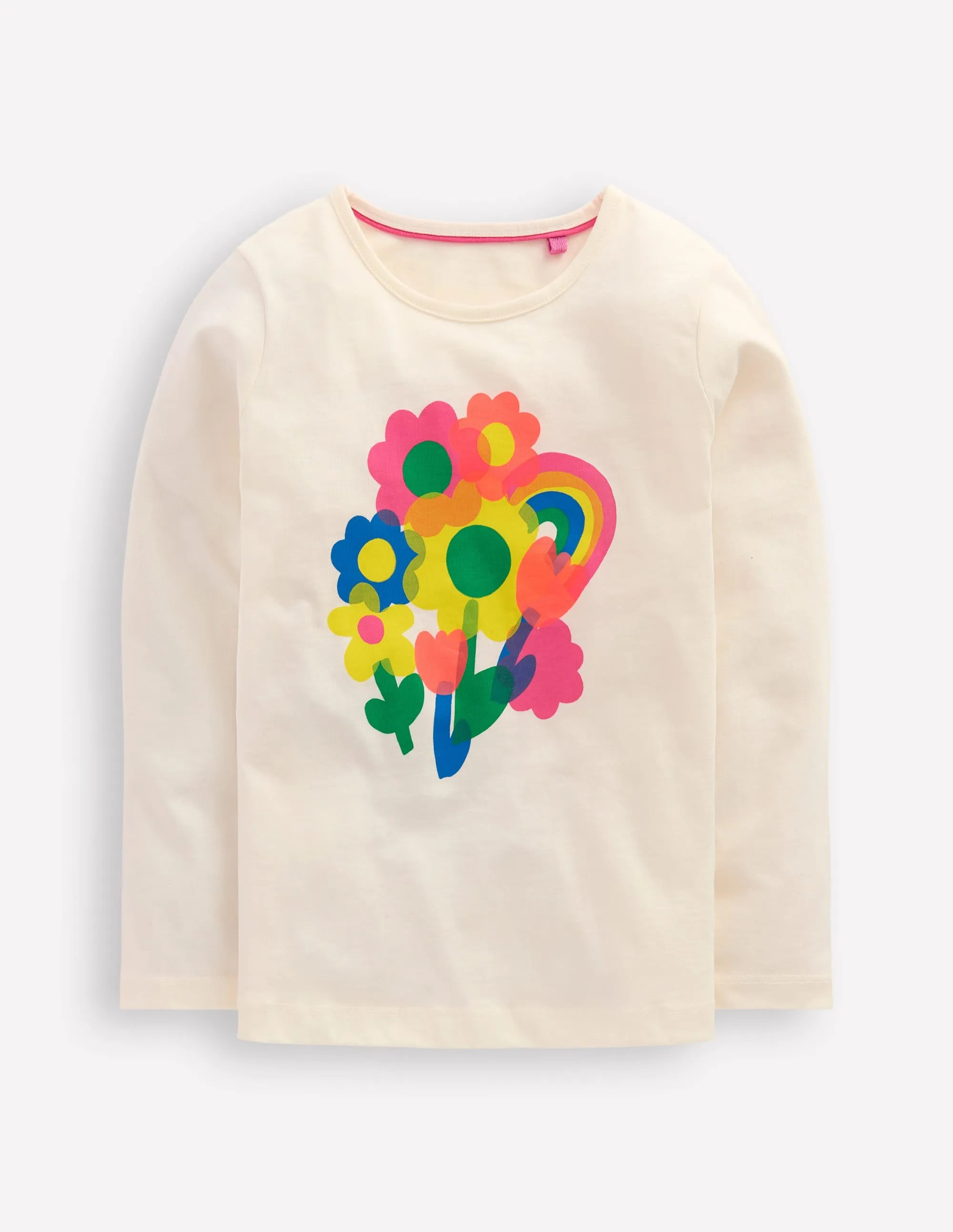 Easy to Style Long Sleeve Riso T-Shirt-Soft Ivory Flowers