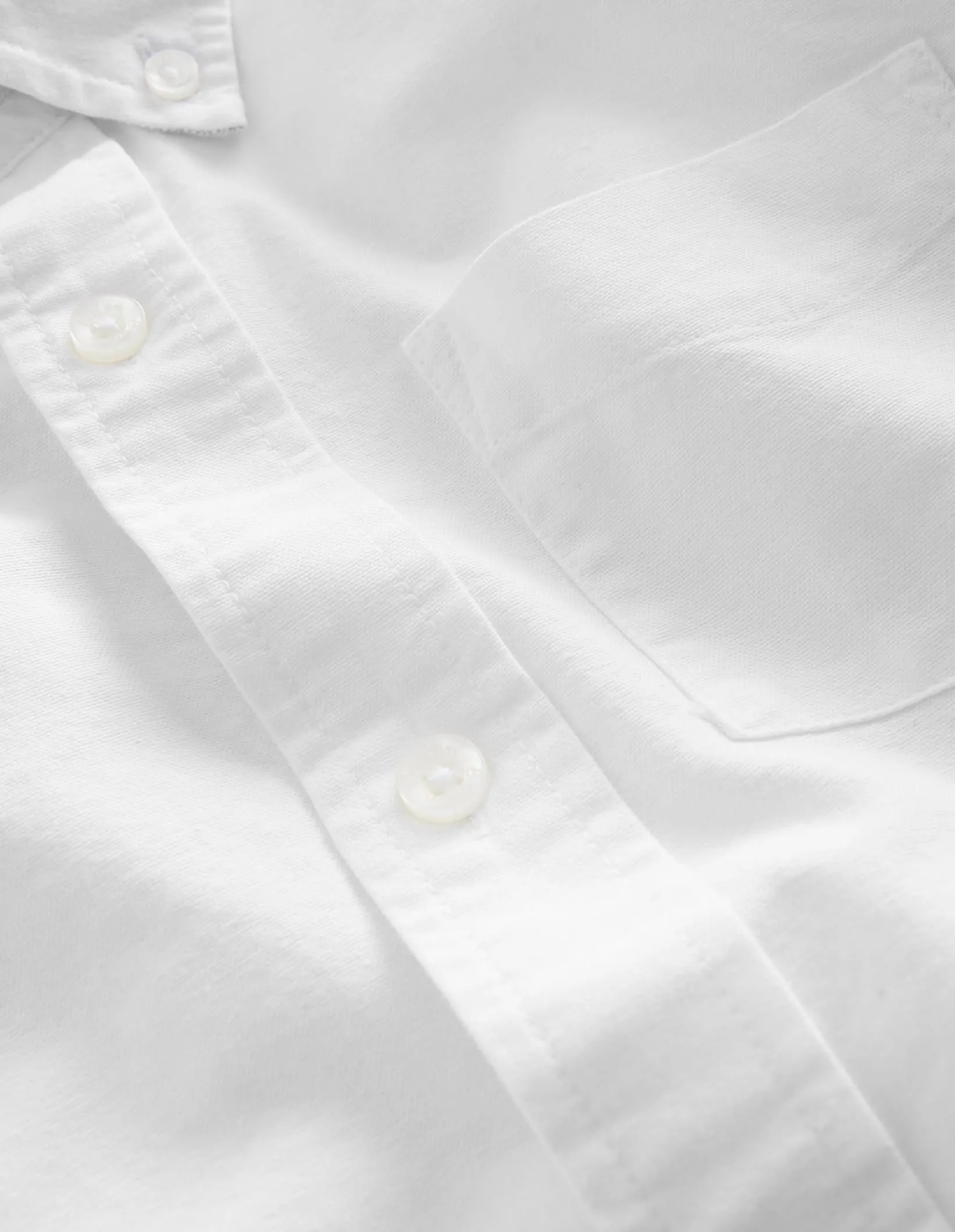 Hidden Storage Pocket Oxford Shirt-White