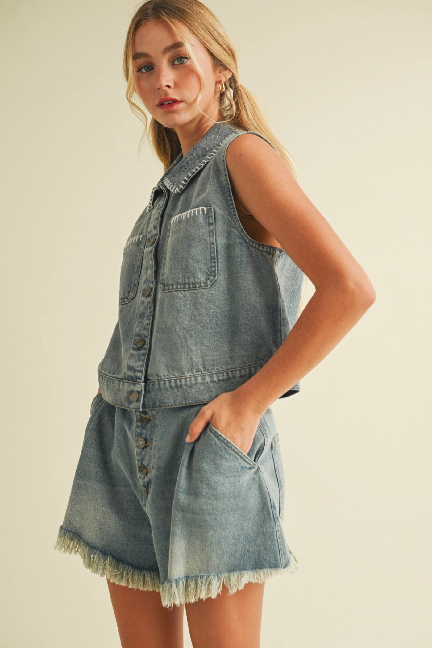 Weekend Style PAIGE DENIM VEST TOP