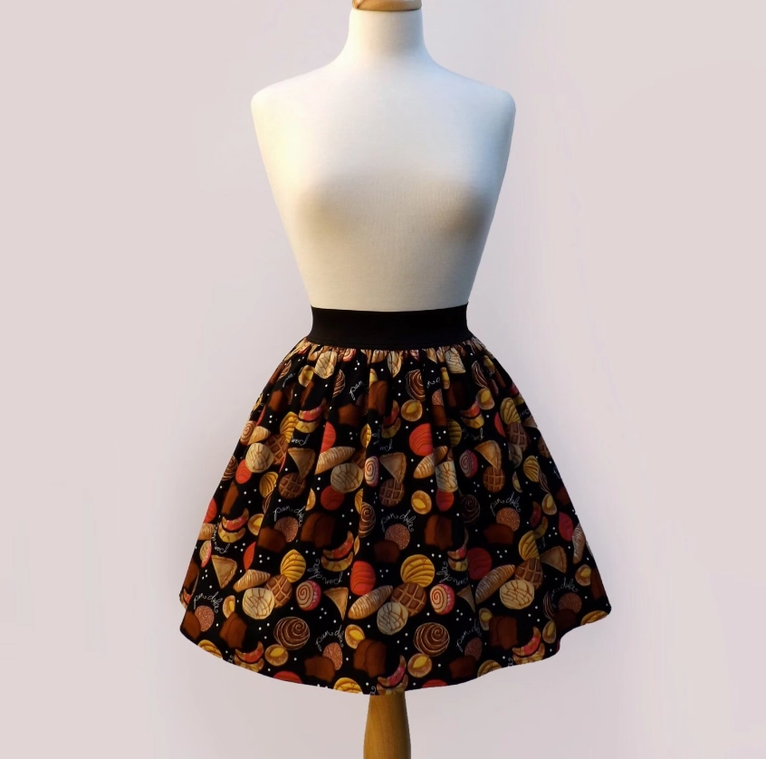 A Line Cut Pan Dulce Elastic Skirt #S-AP715