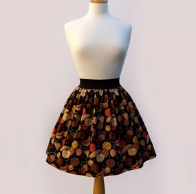 Twist Front Smooth Look Pan Dulce Elastic Skirt #S-AP715