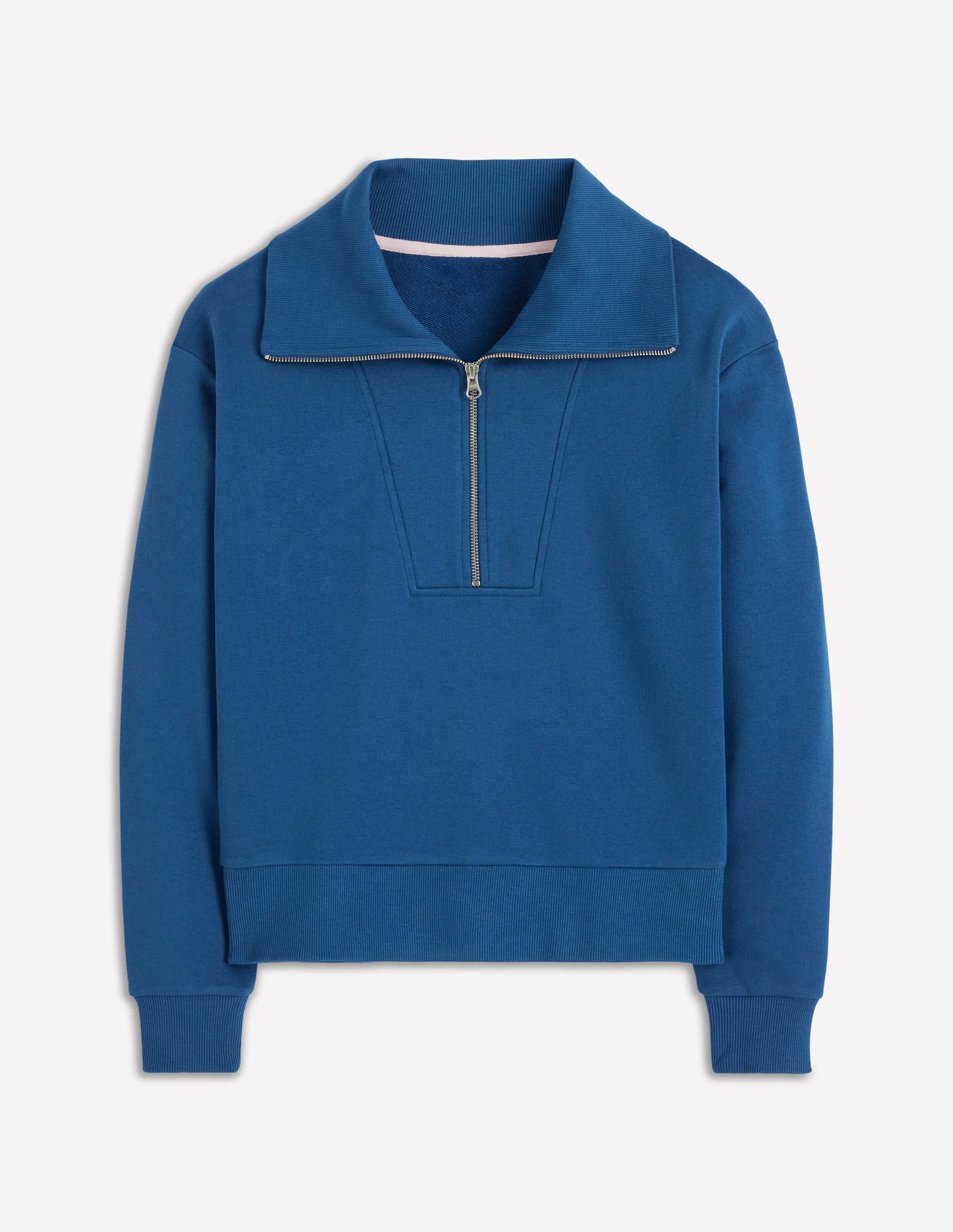 Panelled Half-zip Sweatshirt-Tourmaline Blue Sun Protection Fabric Flexible Shoulder Gusset