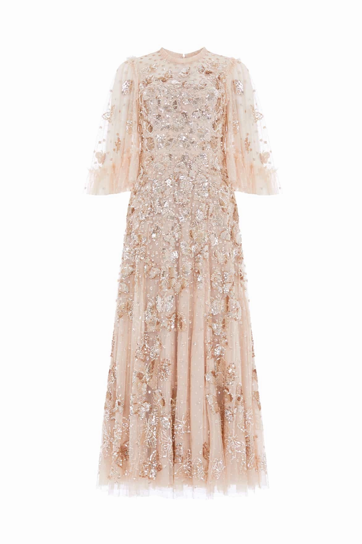 Papillon Ankle Gown Stylish Touch Golden Scene