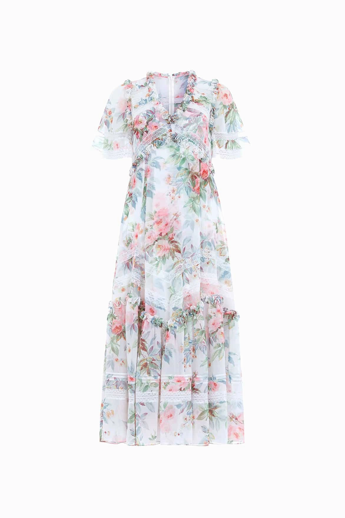 Brunch Glow Casual Silhouette Paradise Garden Sonata Georgette Ballerina Dress