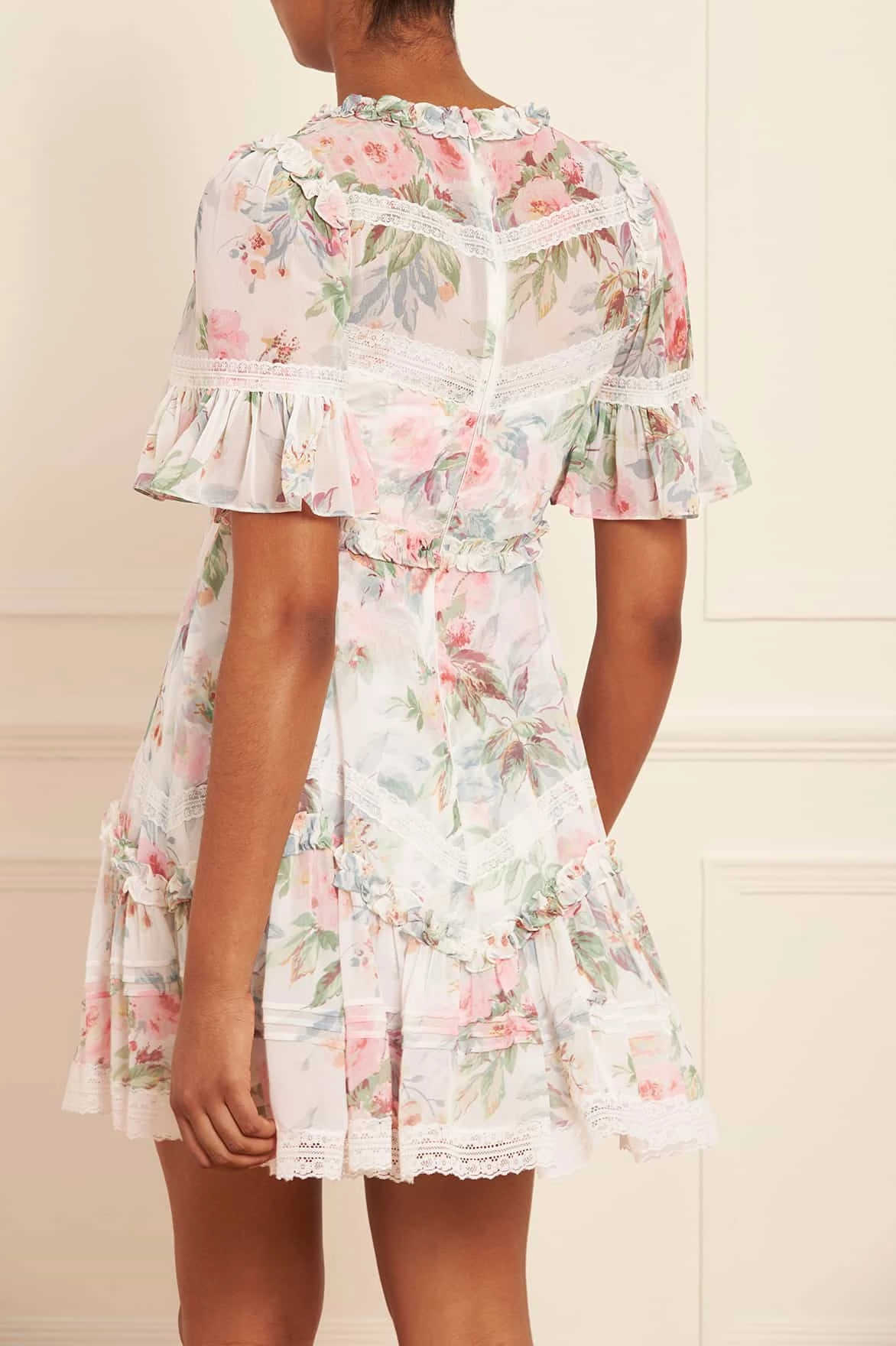 Editors-Pick Comfortable and Chic Paradise Garden Sonata Georgette Micro Mini Dress