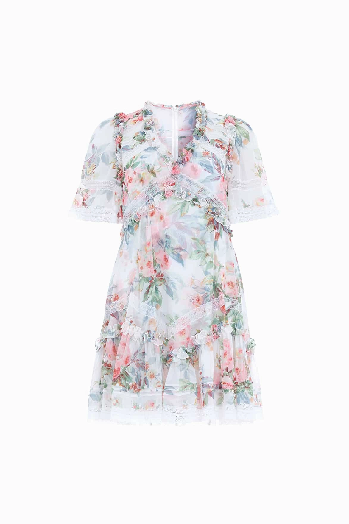 Travel Comfort Fashionable Fit Paradise Garden Sonata Georgette Micro Mini Dress