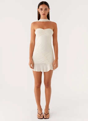 Pari Open Back Mini Dress - Ivory