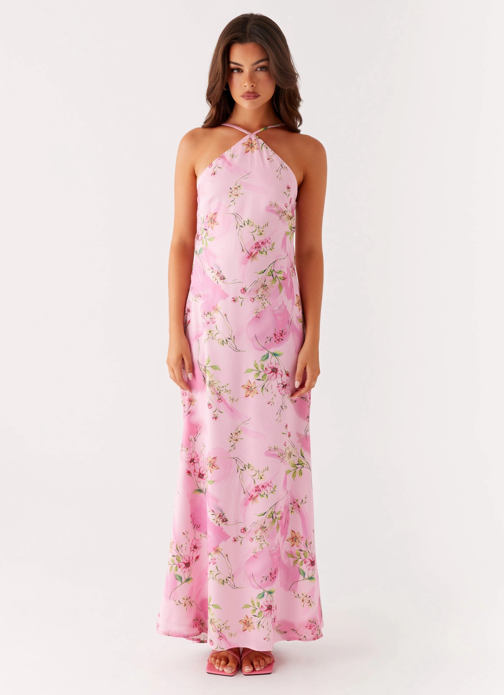 Pascal Maxi Dress - Pink Floral Print