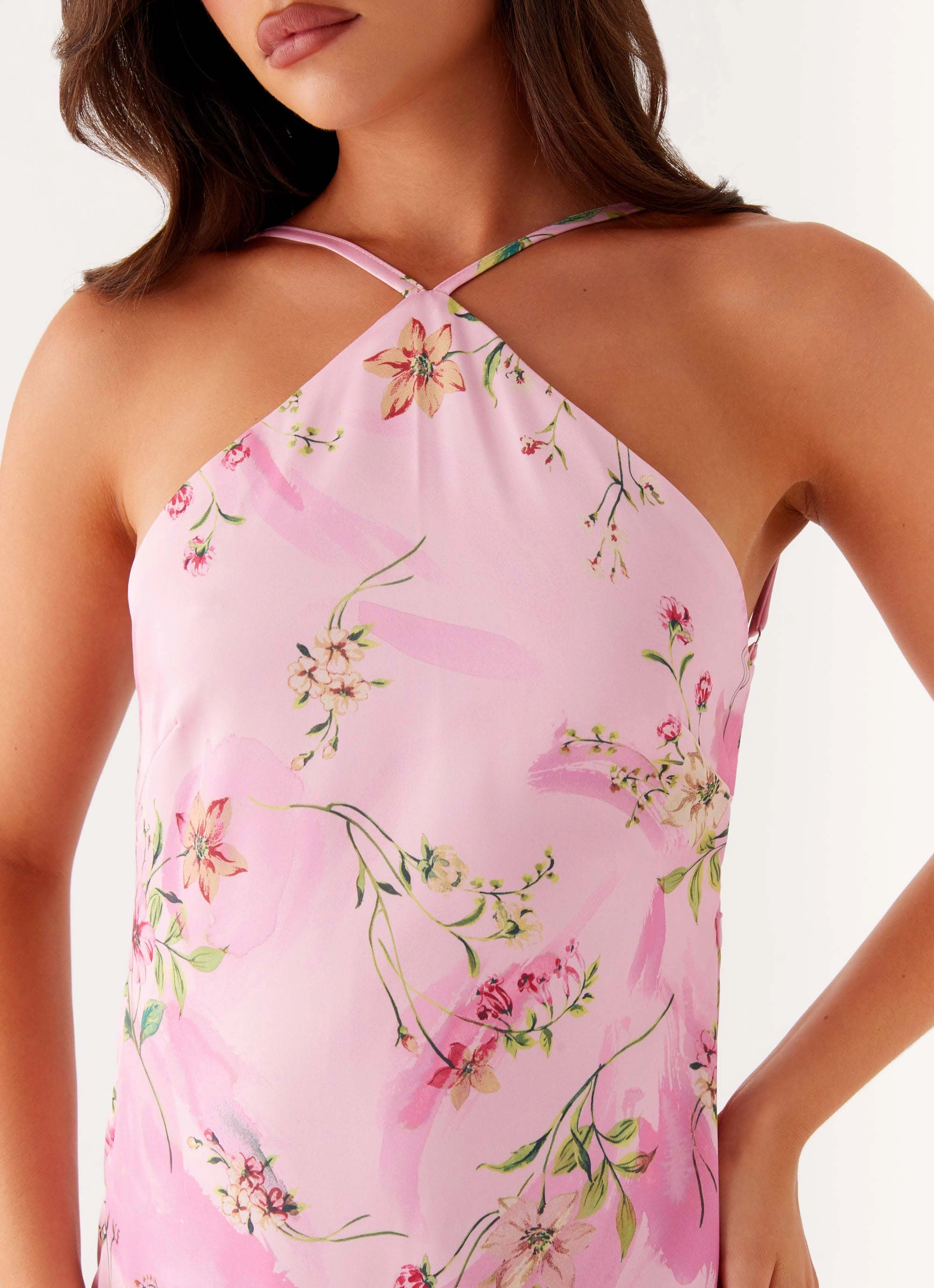 Pascal Maxi Dress - Pink Floral Print